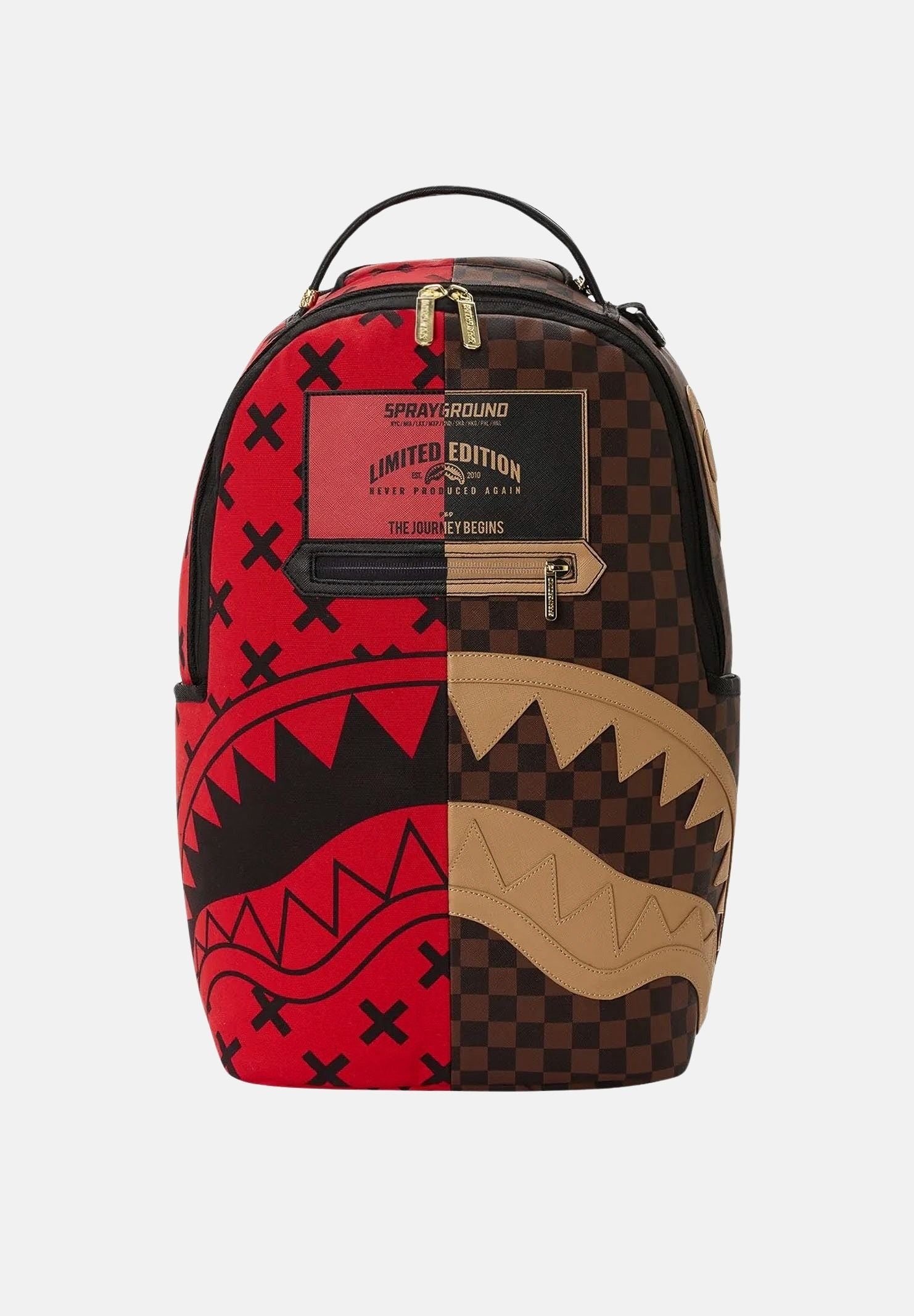 SPRAYGROUND Zaino REVERSE HALF SPLIT multicolor per uomo, donna e bambino con fantasia patchwork, motivo check 910B8570NSZ . SPRAYGROUND