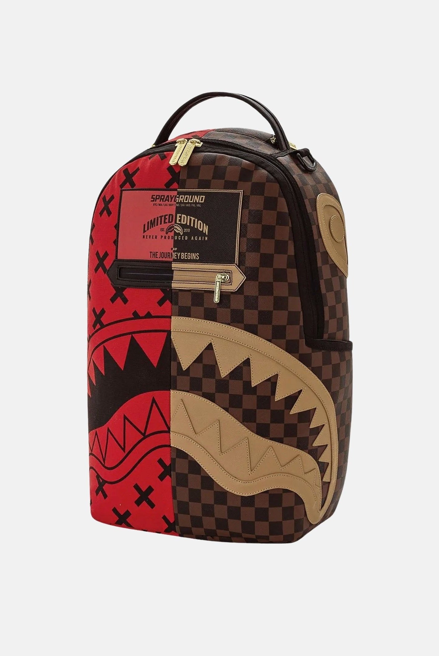 SPRAYGROUND Zaino REVERSE HALF SPLIT multicolor per uomo, donna e bambino con fantasia patchwork, motivo check 910B8570NSZ . SPRAYGROUND