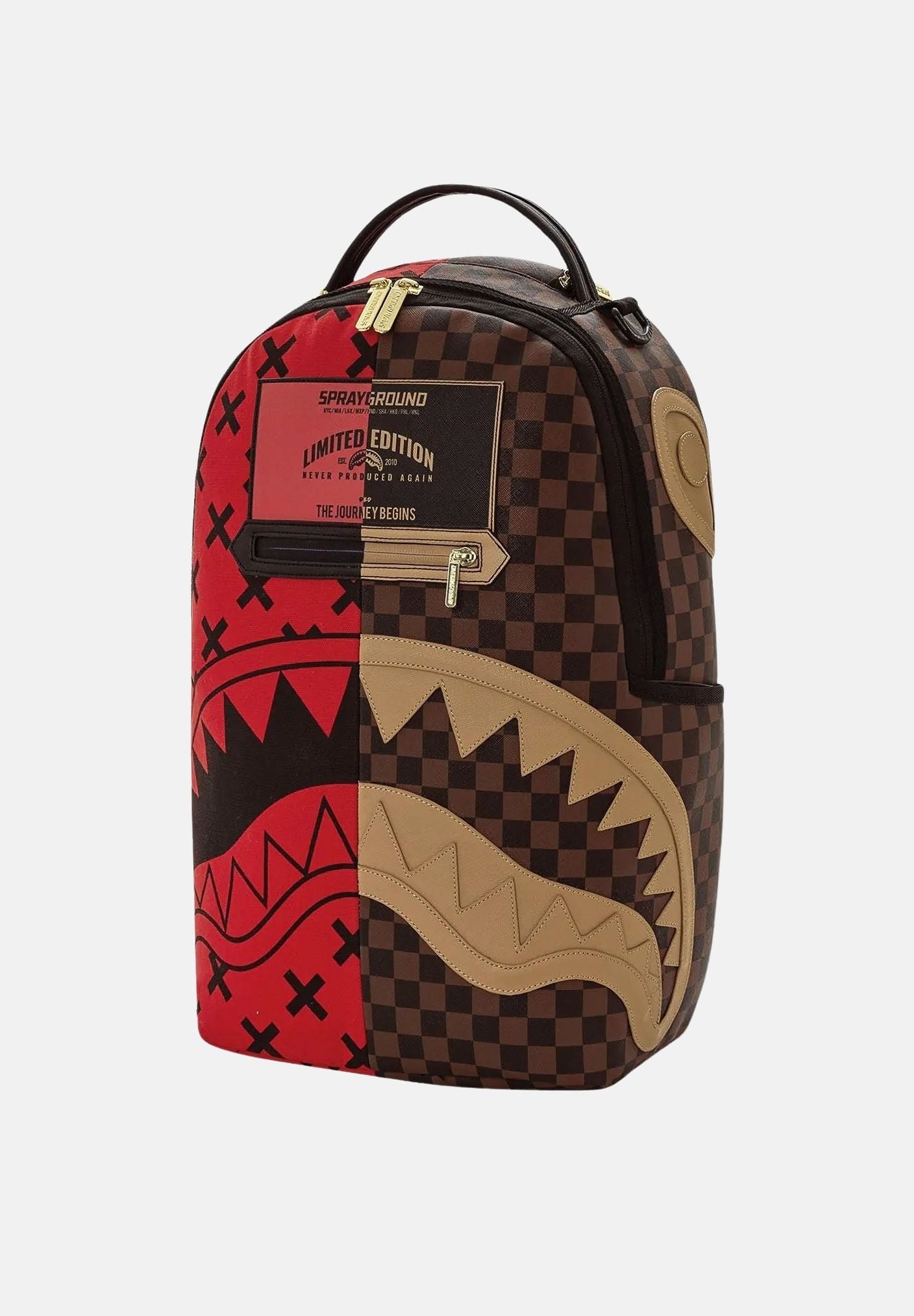 SPRAYGROUND Zaino REVERSE HALF SPLIT multicolor per uomo, donna e bambino con fantasia patchwork, motivo check 910B8570NSZ . SPRAYGROUND