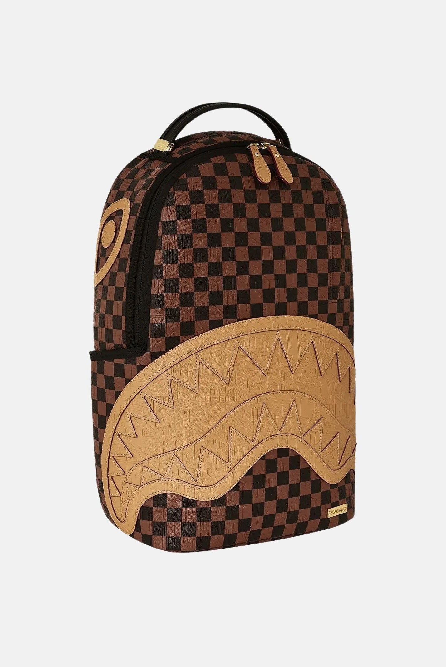 SPRAYGROUND Zaino EMBOSSED CHECK marrone-cammello per uomo, donna e bambino con fantasia check 910B8592NSZ . SPRAYGROUND