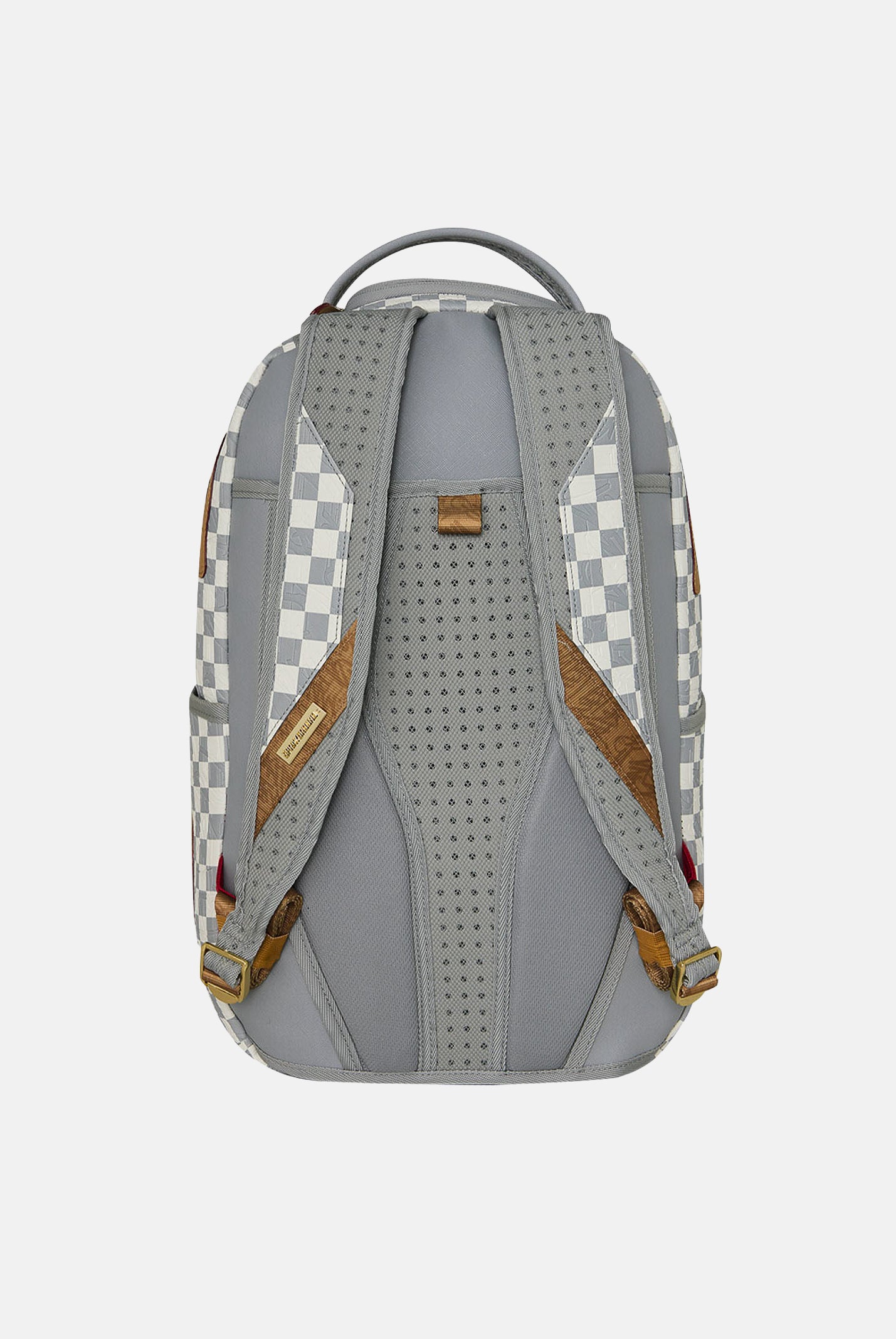 SPRAYGROUND Zaino EMBOSSED CREAM CHECK crema-grigio per uomo, donna e bambino con dettagli shark mouth embossati. 910B8593NSZ . SPRAYGROUND