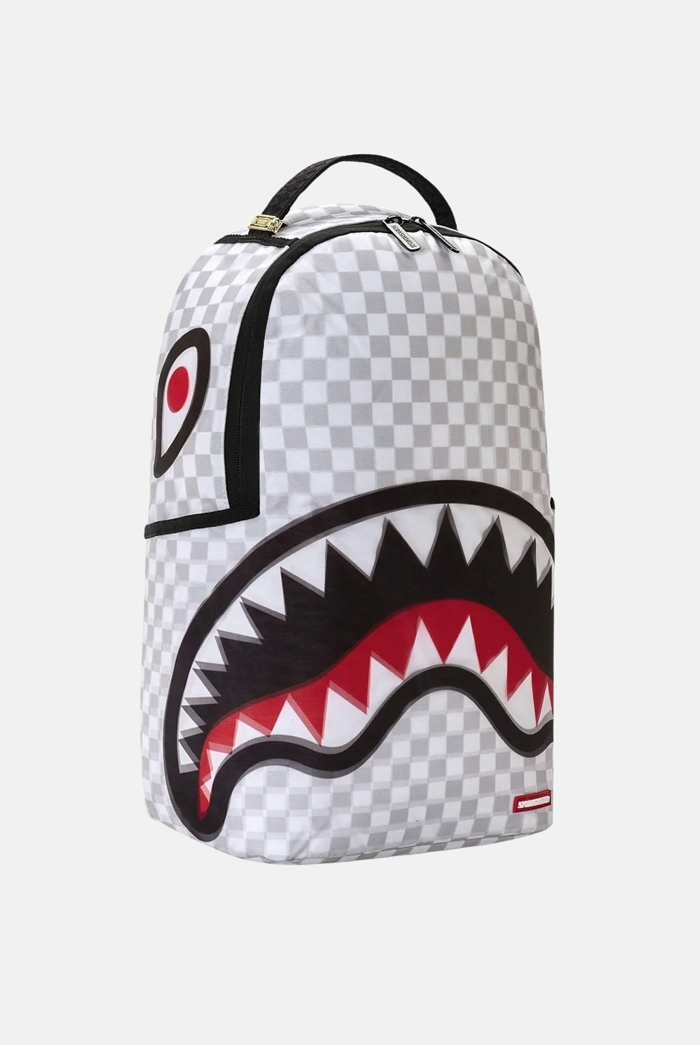 SPRAYGROUND Zaino SHARKS IN PARIS 3D EFFECT white-light bianco per uomo, donna e bambino con fantasia check 910B8623NSZ . SPRAYGROUND