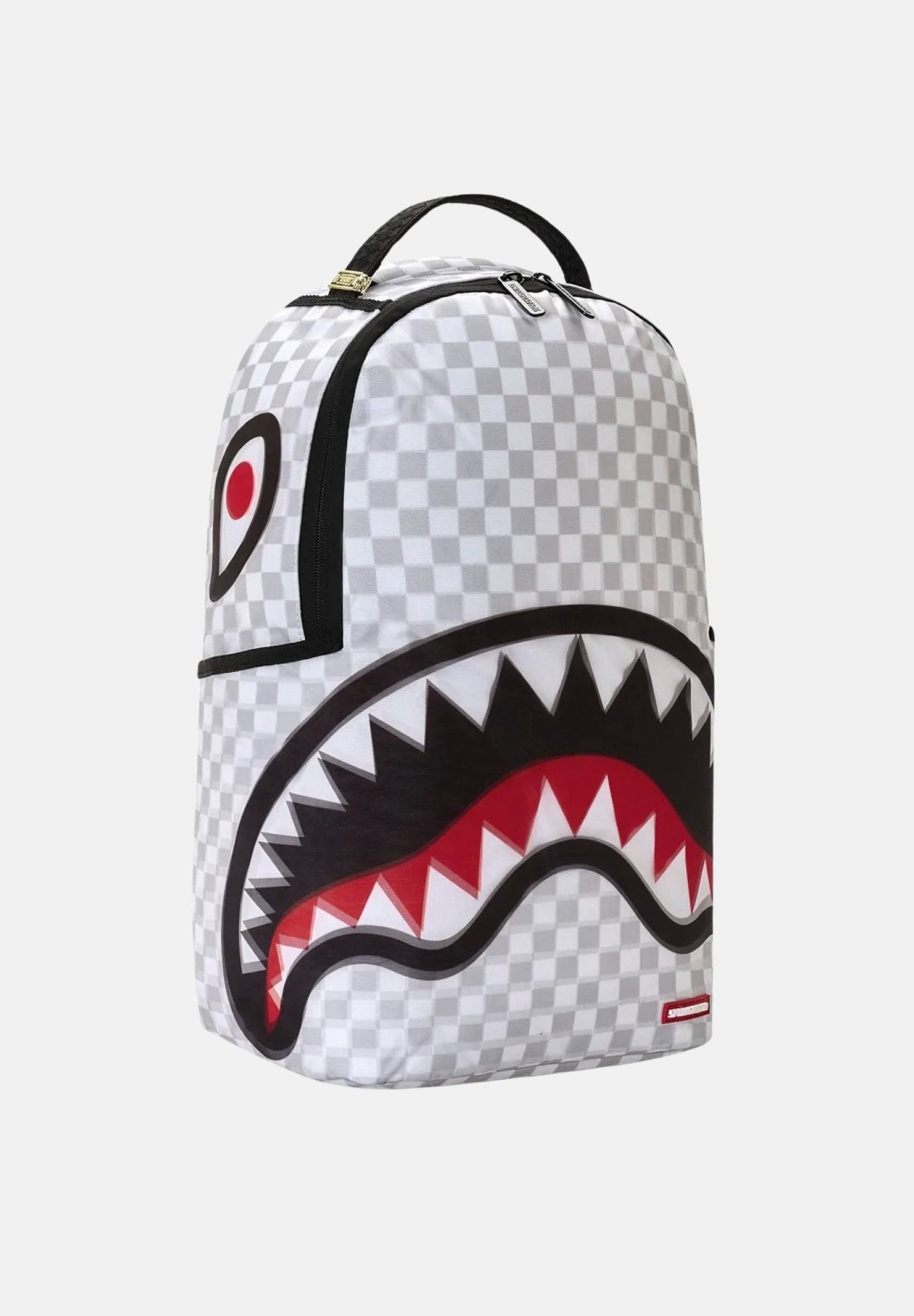 SPRAYGROUND Zaino SHARKS IN PARIS 3D EFFECT white-light bianco per uomo, donna e bambino con fantasia check 910B8623NSZ . SPRAYGROUND