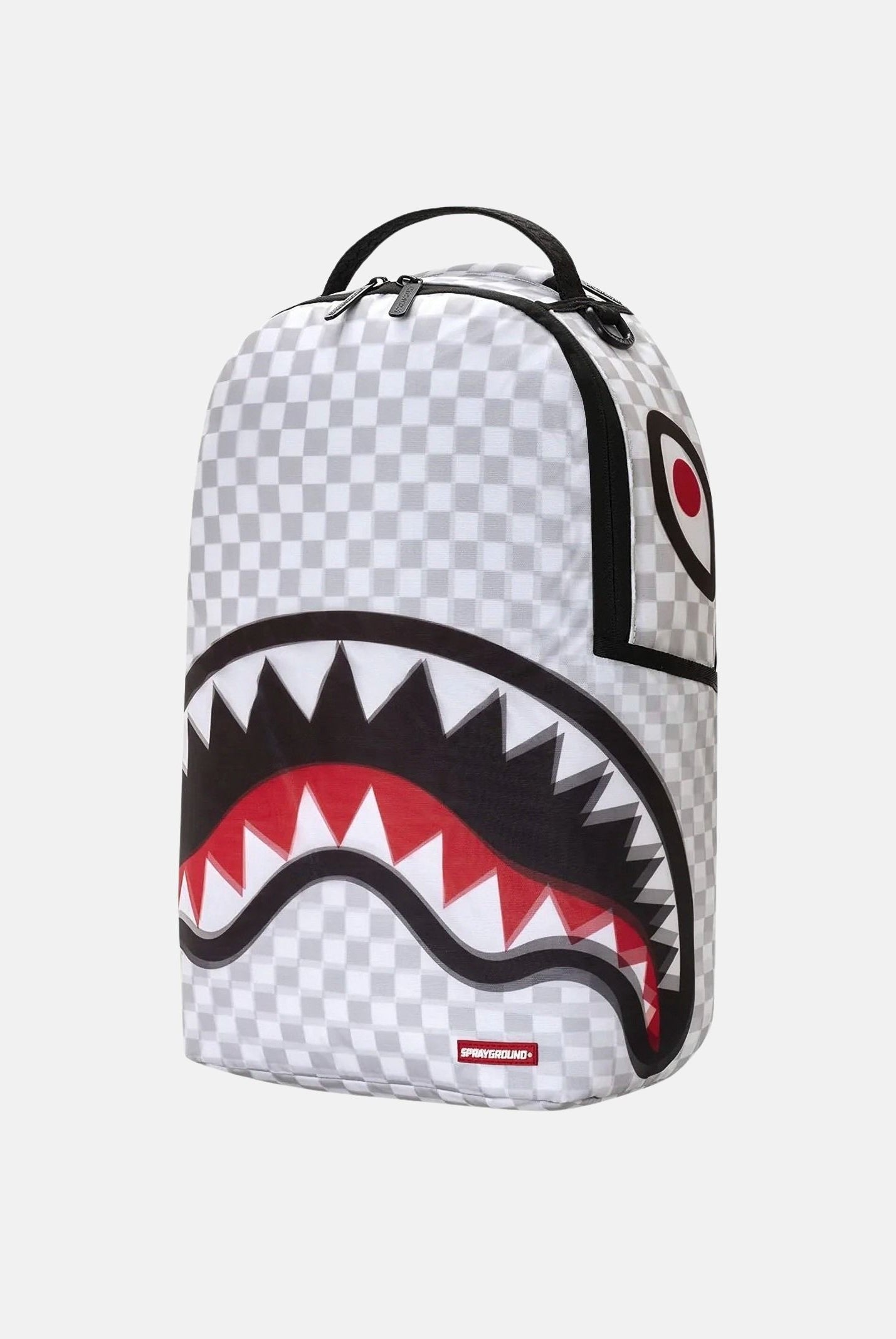 SPRAYGROUND Zaino SHARKS IN PARIS 3D EFFECT white-light bianco per uomo, donna e bambino con fantasia check 910B8623NSZ . SPRAYGROUND