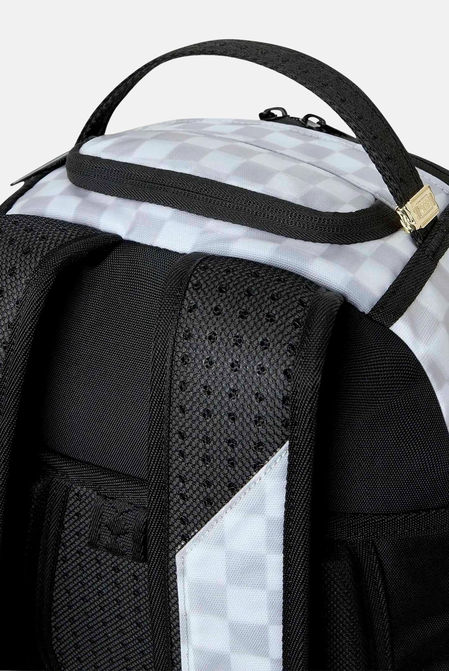 SPRAYGROUND Zaino SHARKS IN PARIS 3D EFFECT white-light bianco per uomo, donna e bambino con fantasia check 910B8623NSZ . SPRAYGROUND