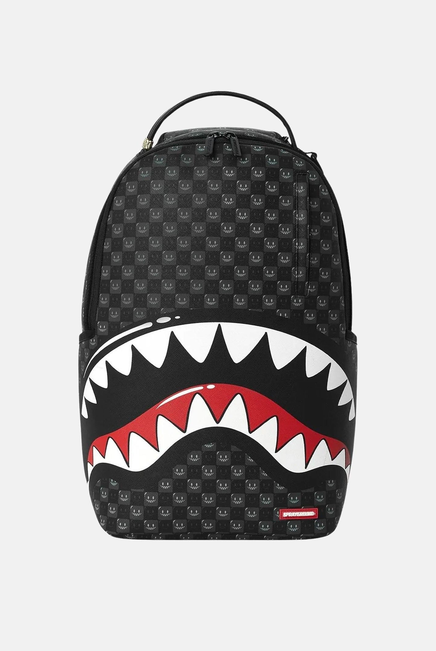 SPRAYGROUND Zaino SHARKS IN PARIS nero per uomo, donna e bambino con fantasia check tono su tono 910B8633NSZ . SPRAYGROUND