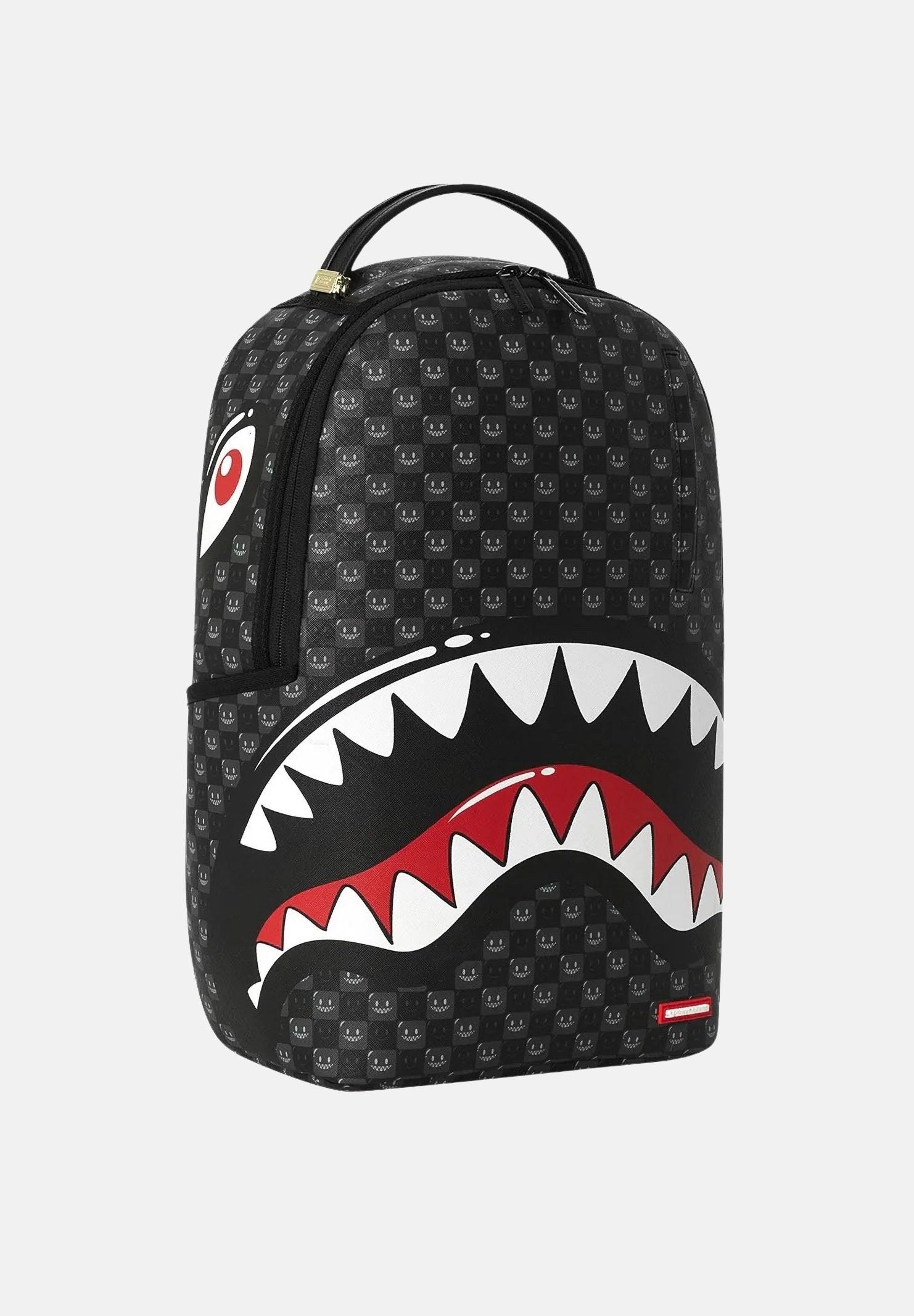 SPRAYGROUND Zaino SHARKS IN PARIS nero per uomo, donna e bambino con fantasia check tono su tono 910B8633NSZ . SPRAYGROUND