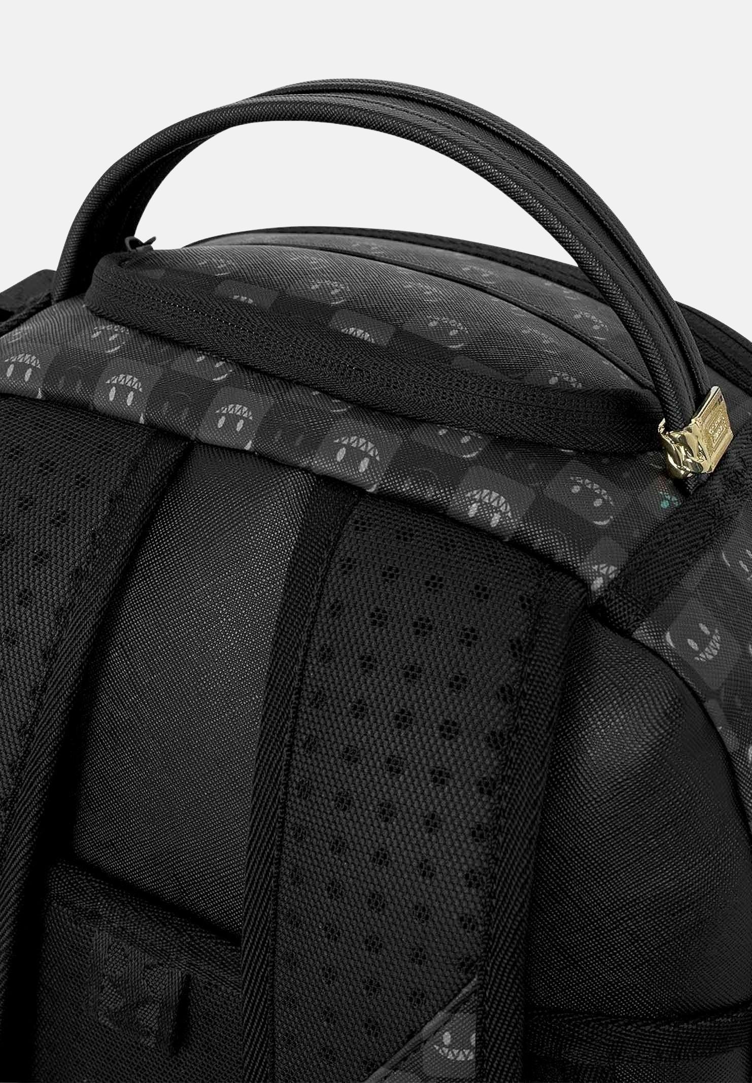 SPRAYGROUND Zaino SHARKS IN PARIS nero per uomo, donna e bambino con fantasia check tono su tono 910B8633NSZ . SPRAYGROUND
