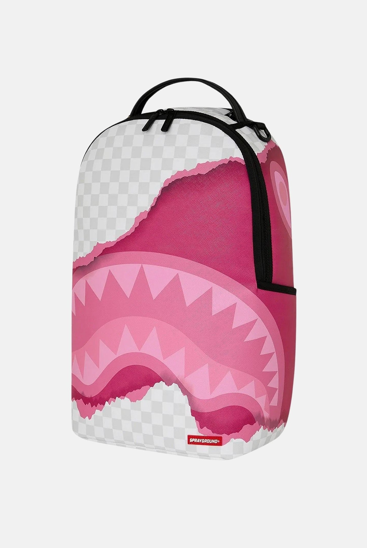 SPRAYGROUND Zaino 3D CHECK BACKPACK rosa-silver per uomo, donna e bambino con fantasia check tono su tono 910B8685NSZ . SPRAYGROUND