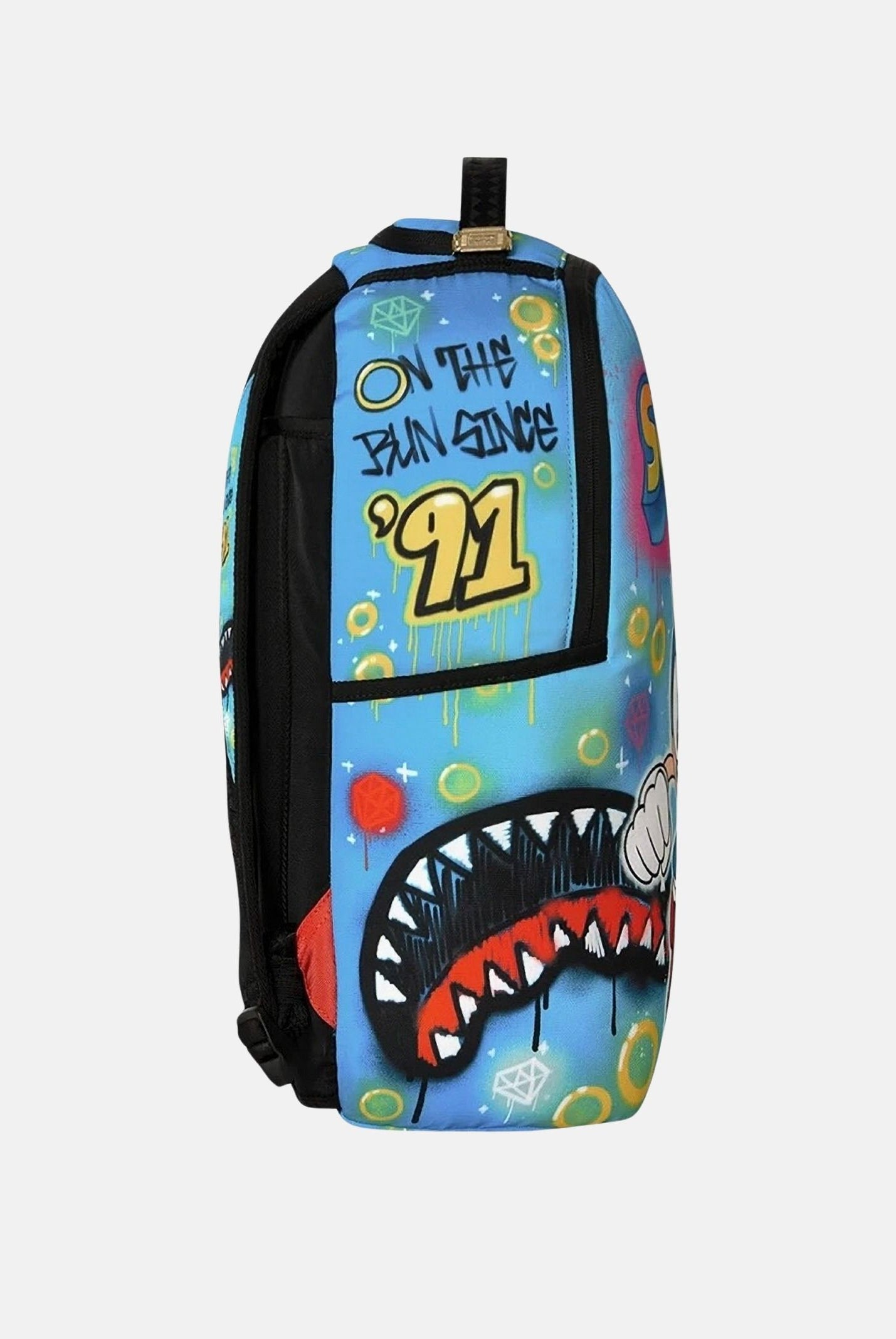 SPRAYGROUND Zaino SONIC ON THE RUN 91 blu per uomo, donna e bambino con dettagli videogame all-over. 910B9138NSZ . SPRAYGROUND