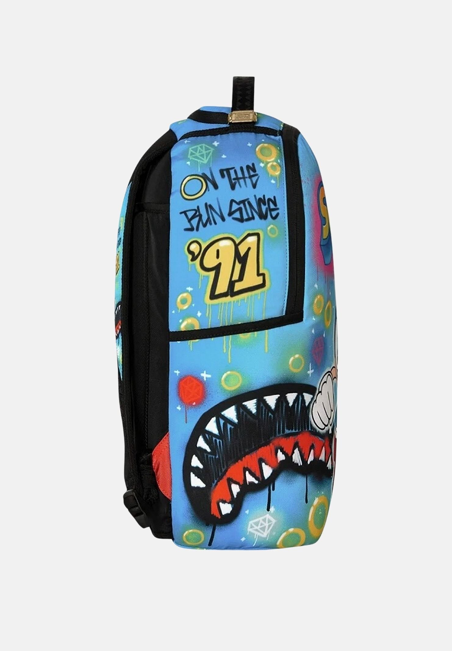 SPRAYGROUND Zaino SONIC ON THE RUN 91 blu per uomo, donna e bambino con dettagli videogame all-over. 910B9138NSZ . SPRAYGROUND