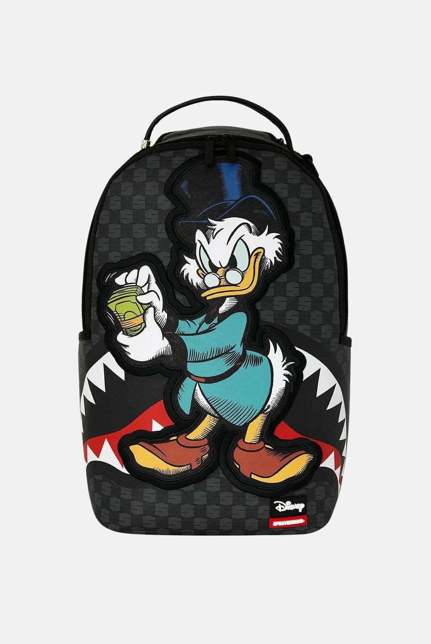 SPRAYGROUND Zaino DISNEY SCROOGE COUNTING MONEY nero per uomo, donna e bambino con motivo Shark Mouth. 910B9150NSZ . SPRAYGROUND