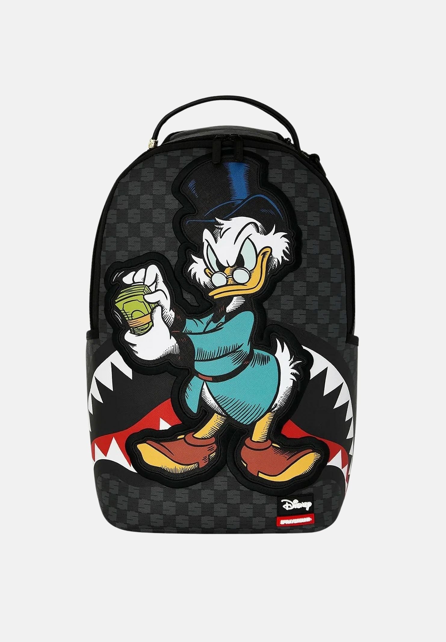 SPRAYGROUND Zaino DISNEY SCROOGE COUNTING MONEY nero per uomo, donna e bambino con motivo Shark Mouth. 910B9150NSZ . SPRAYGROUND