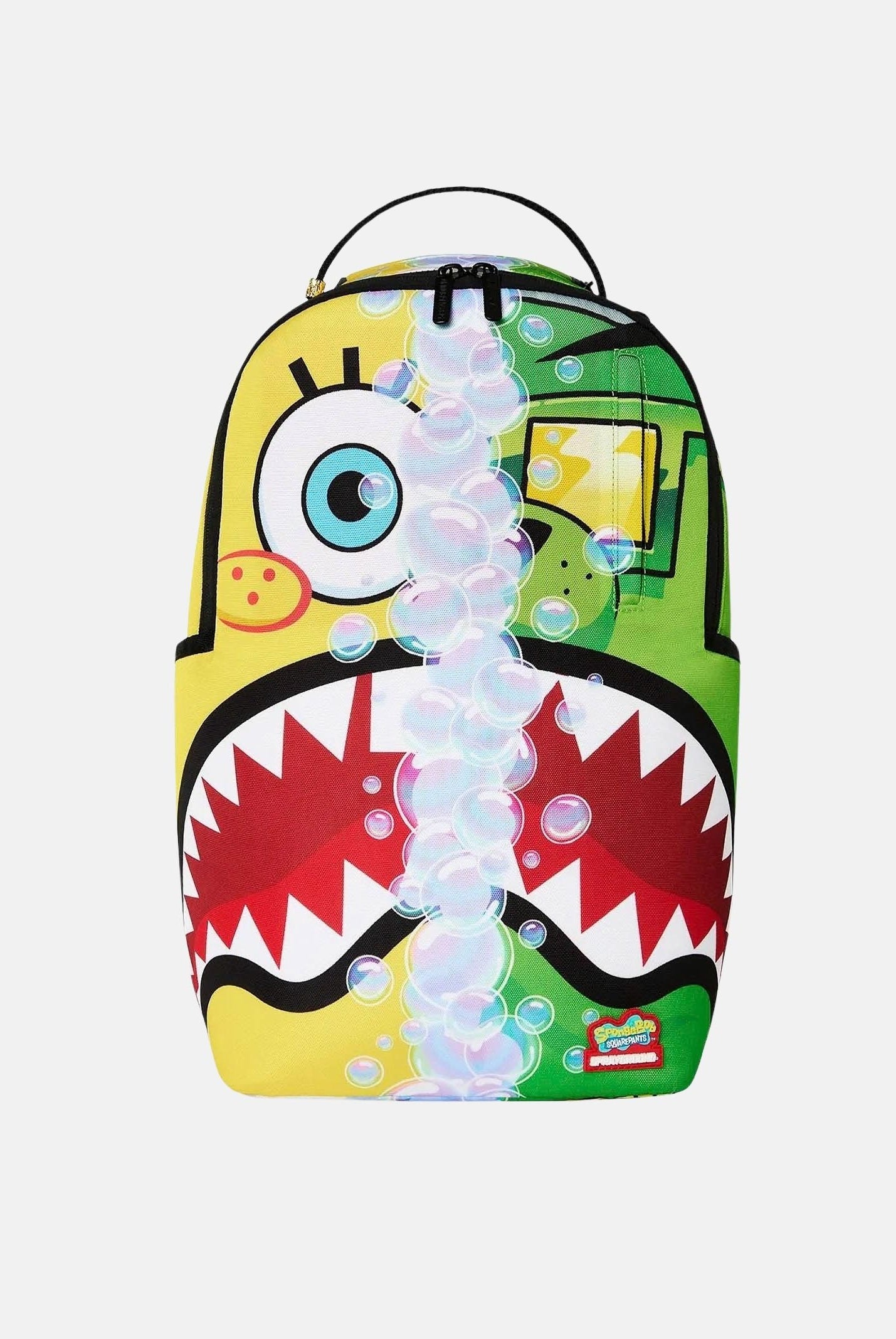SPRAYGROUND Zaino SPONGEBOB AND MONEYBEAR multicolor per uomo, donna e bambino con motivo Shark Mouth. 910B9153NSZ . SPRAYGROUND