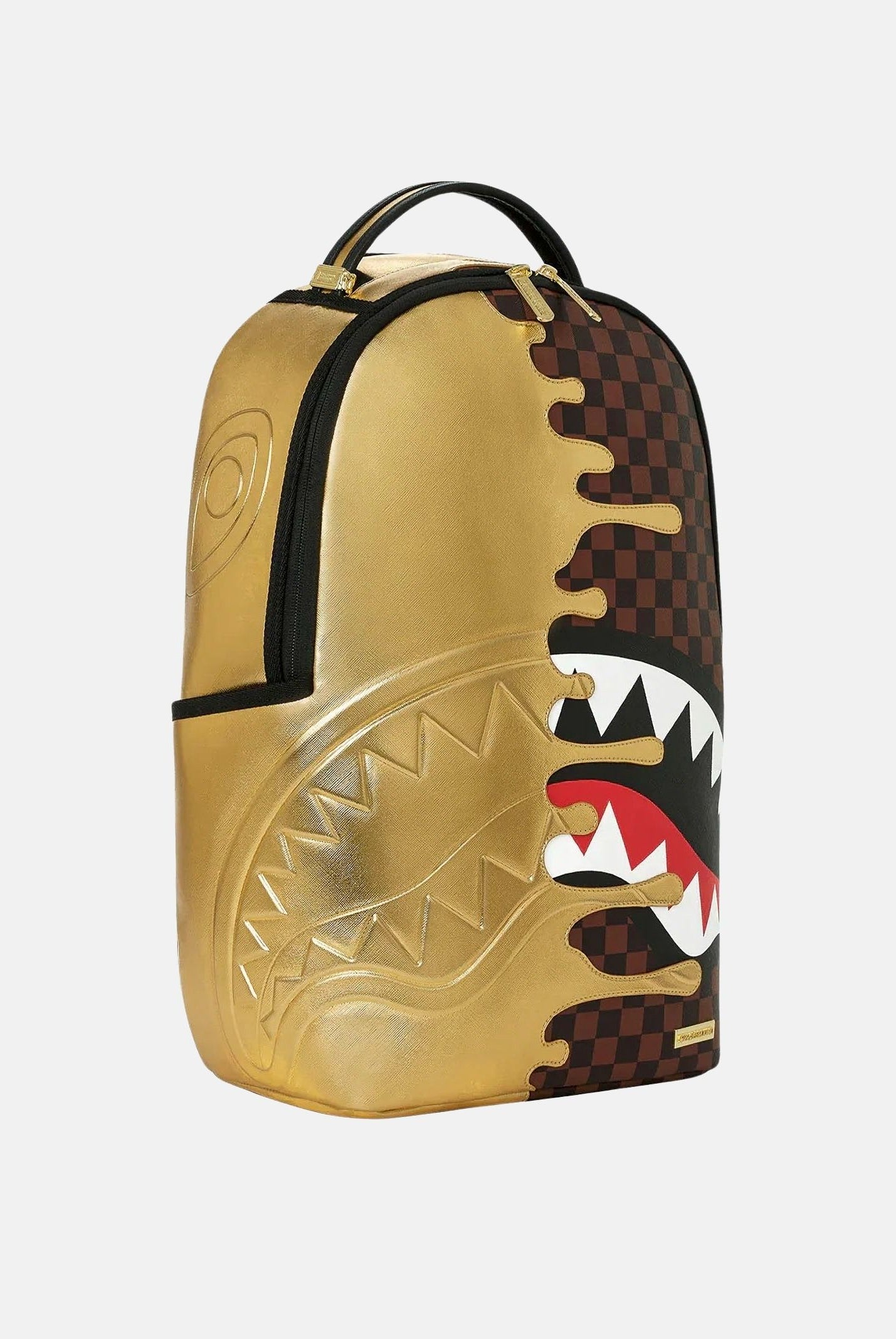 SPRAYGROUND Zaino SHARKS IN PARIS Gold oro per uomo, donna e bambino con finitura metallizzata 910B9250NSZ . SPRAYGROUND