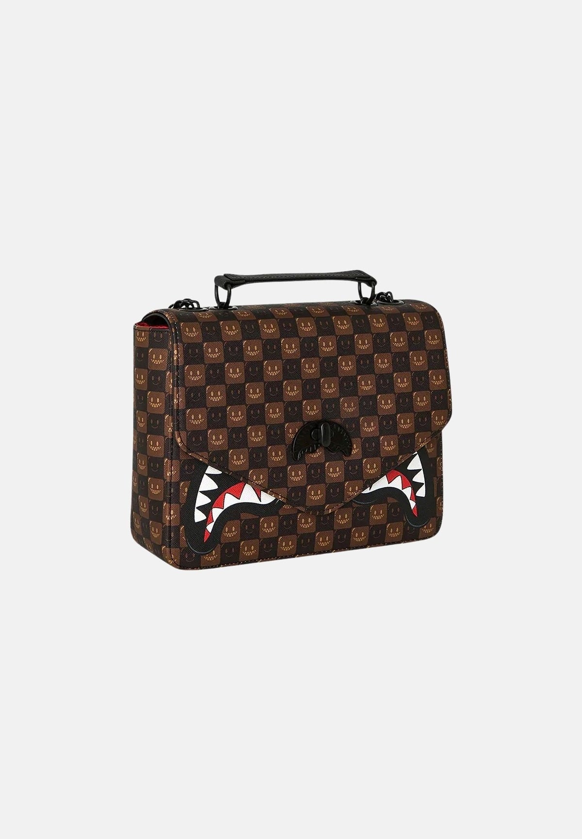 SPRAYGROUND Borsa a tracolla SHARKS IN PARIS WTF BUBBLE da donna marrone con motivo monogram 910B9310NSZ . SPRAYGROUND
