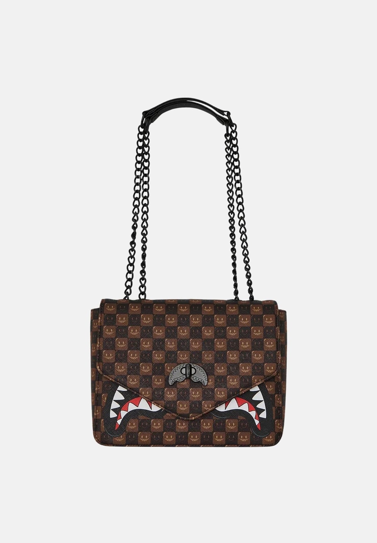 SPRAYGROUND Borsa a tracolla SHARKS IN PARIS WTF BUBBLE da donna marrone con motivo monogram 910B9310NSZ . SPRAYGROUND