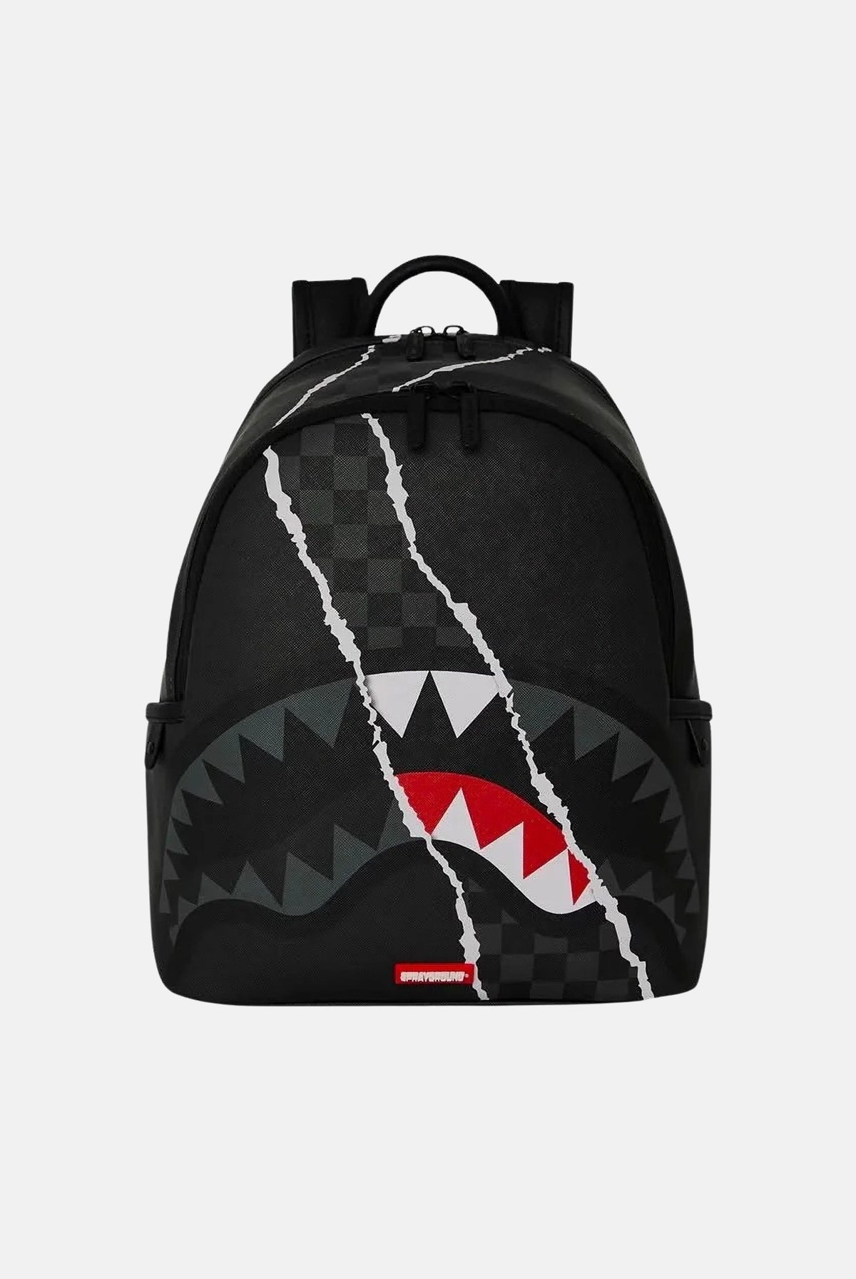 SPRAYGROUND Zaino SHARK RIP nero per uomo, donna e bambino con grafica squalo e dettagli strappati a contrasto. 910B9347NSZ . SPRAYGROUND