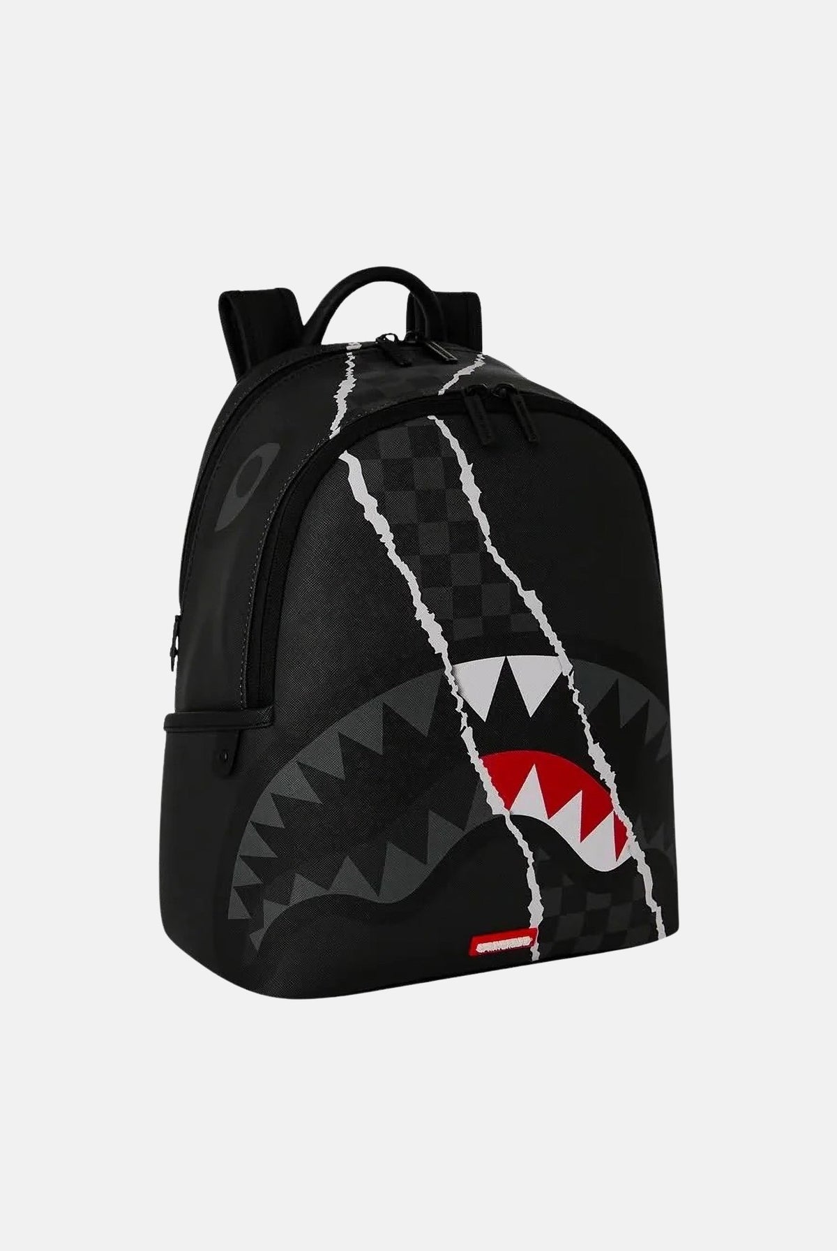 SPRAYGROUND Zaino SHARK RIP nero per uomo, donna e bambino con grafica squalo e dettagli strappati a contrasto. 910B9347NSZ . SPRAYGROUND