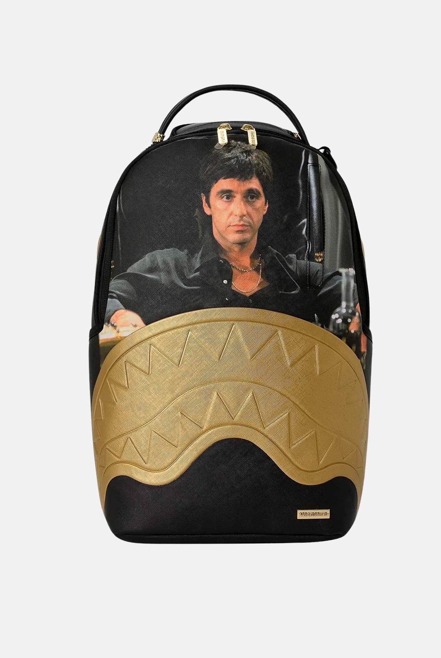 SPRAYGROUND Zaino SCARFACE MY PLACE gold-nero per uomo, donn e bambino con dettagli embossed oro 910B9555NSZ . SPRAYGROUND