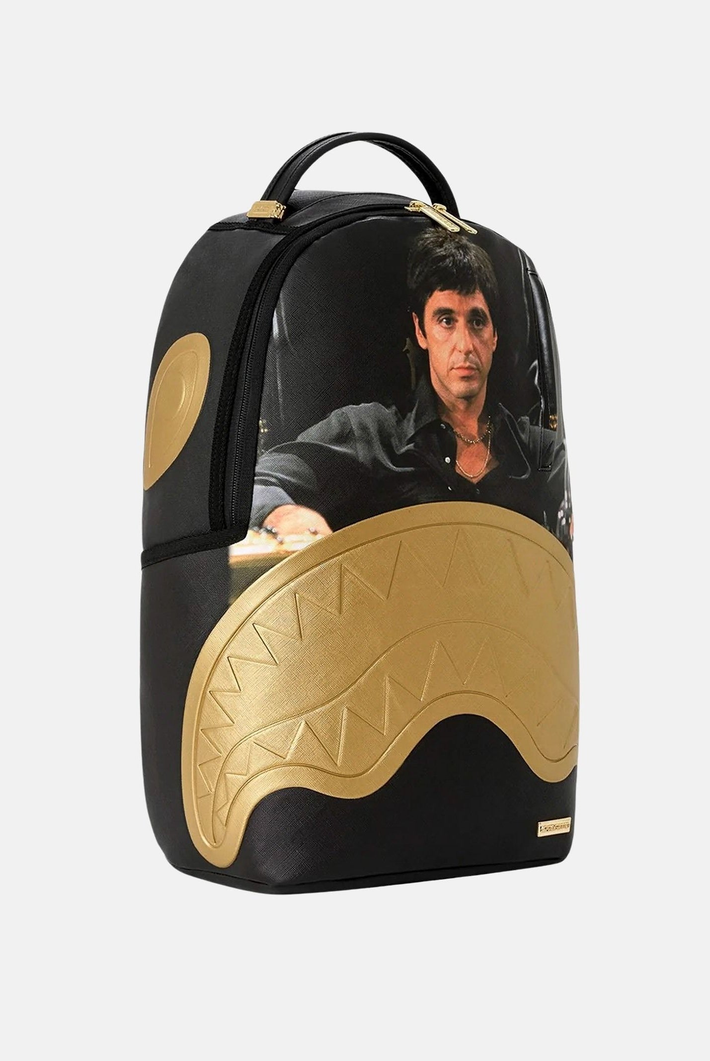 SPRAYGROUND Zaino SCARFACE MY PLACE gold-nero per uomo, donn e bambino con dettagli embossed oro 910B9555NSZ . SPRAYGROUND