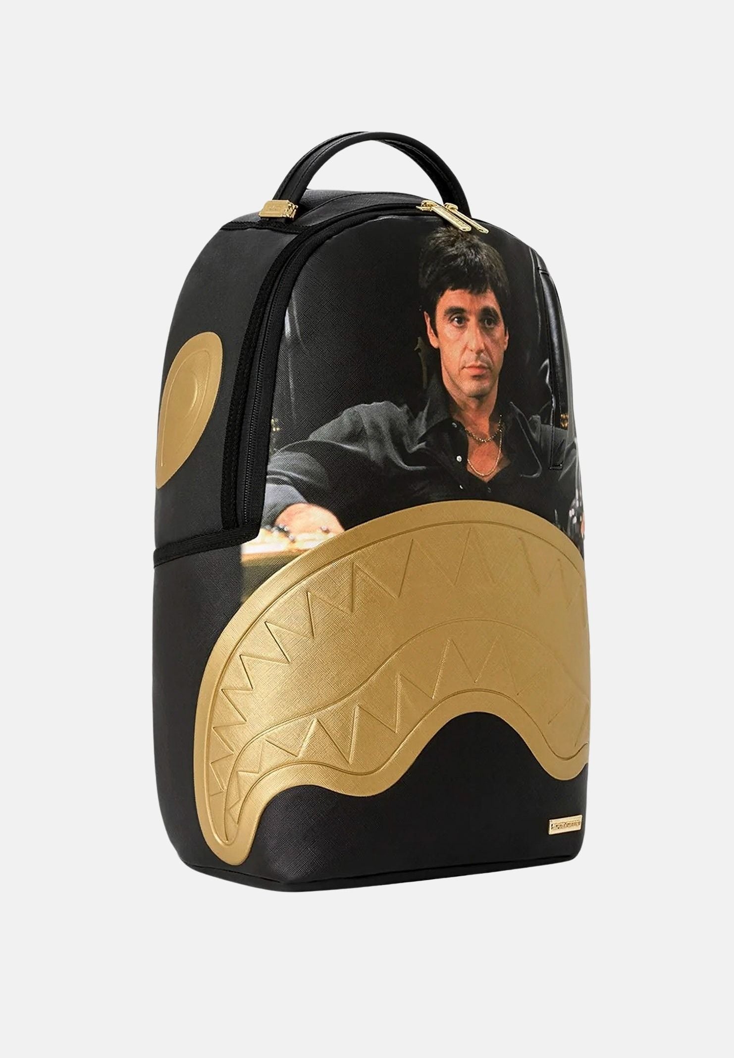 SPRAYGROUND Zaino SCARFACE MY PLACE gold-nero per uomo, donn e bambino con dettagli embossed oro 910B9555NSZ . SPRAYGROUND