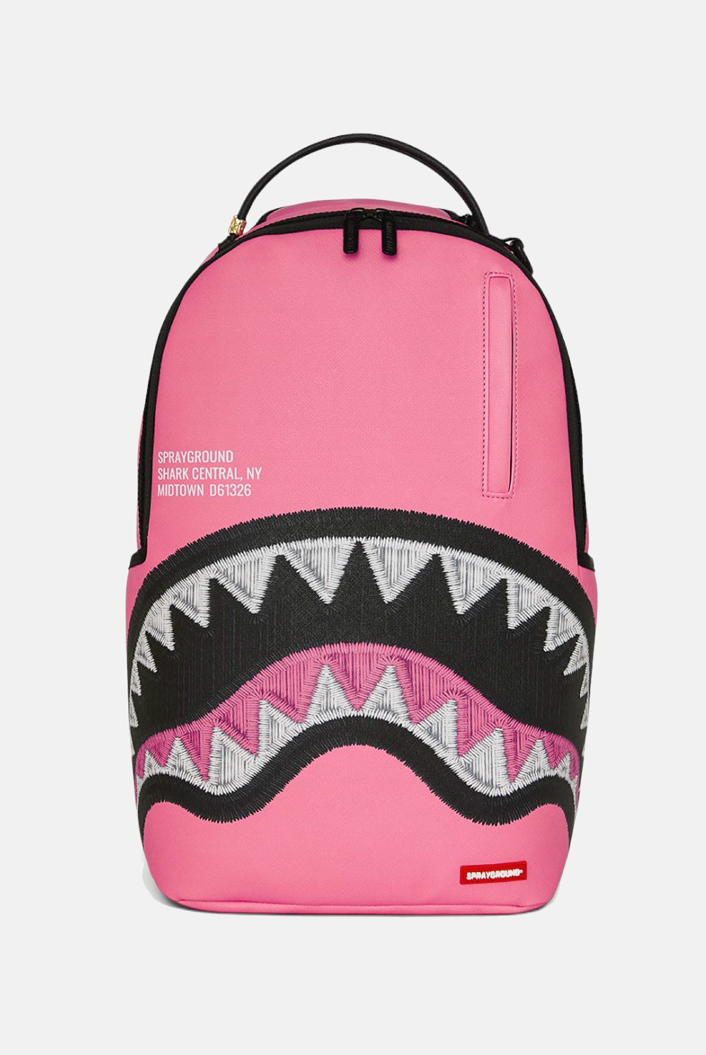SPRAYGROUND Zaino SHARK CENTRAL PINK EMBROIDERED SHARK BACKPACK Pink, rosa, per uomo, donna e bambino 910B9630NSZ . SPRAYGROUND