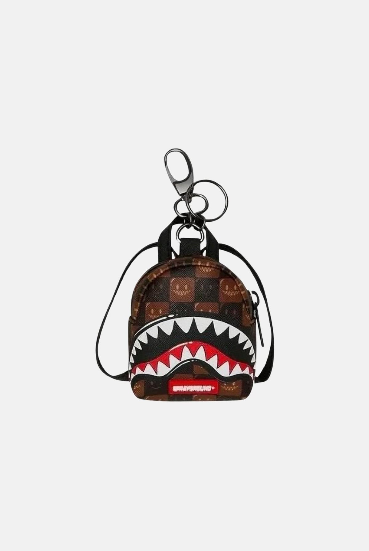 SPRAYGROUND Portachiavi SHARKS IN PARIS GRIN marrone per uomo, donna e bambino con iconica bocca di squalo 910K9304NSZ . SPRAYGROUND