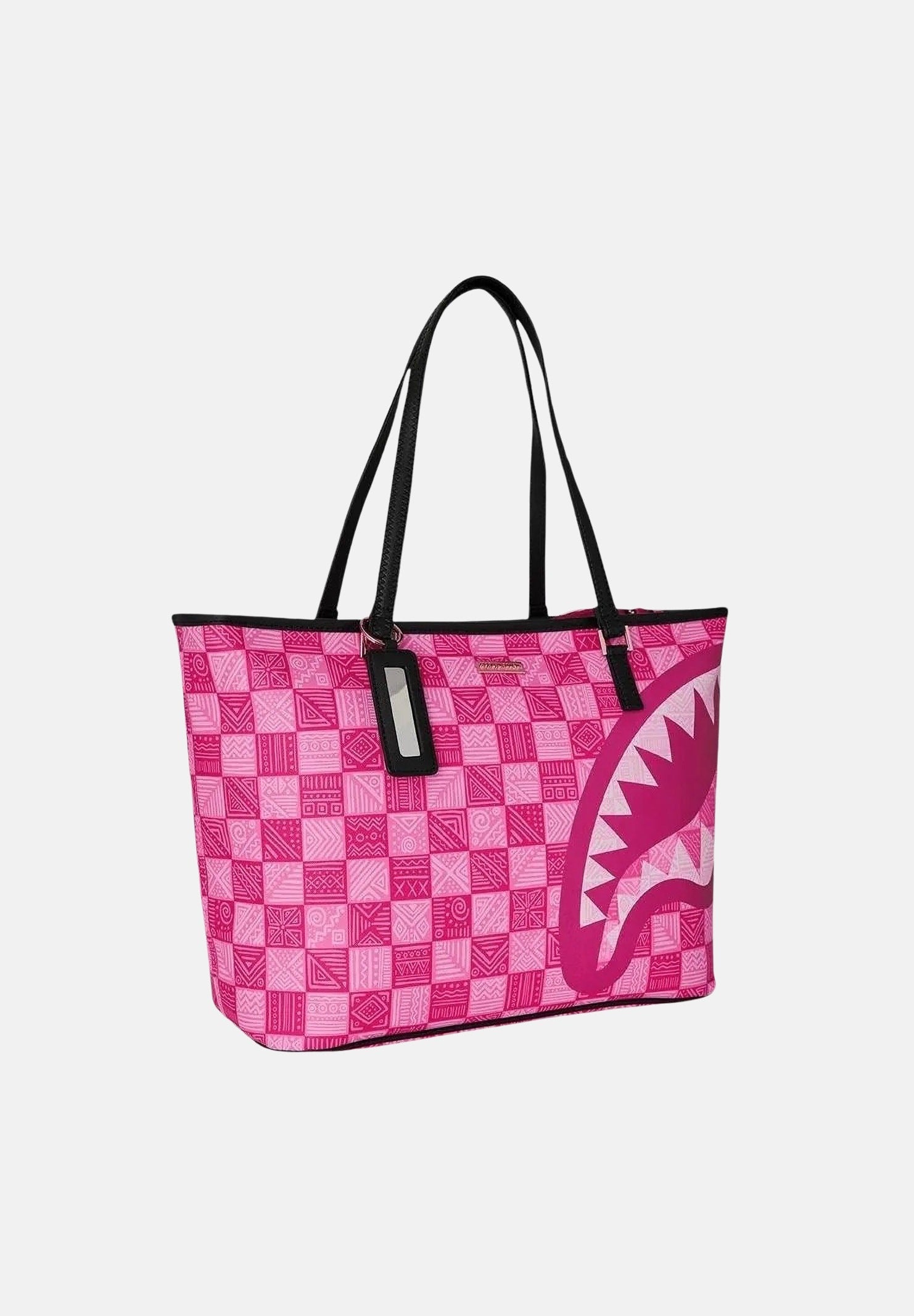 SPRAYGROUND Borsa a spalla TOTE SHARK rosa per donna e bambina con manici a spalla e fantasia geometrica. 910T9413NSZ . SPRAYGROUND
