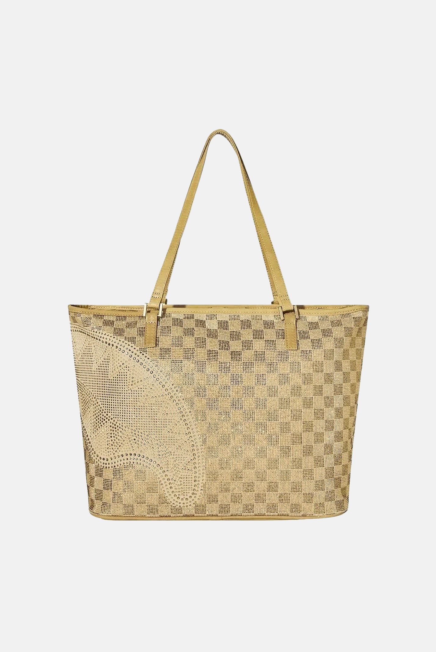SPRAYGROUND Borsa tote TRINITY 24K TOTE oro beige per donna e bambina con motivo check effetto oro 910T9478NSZ . SPRAYGROUND