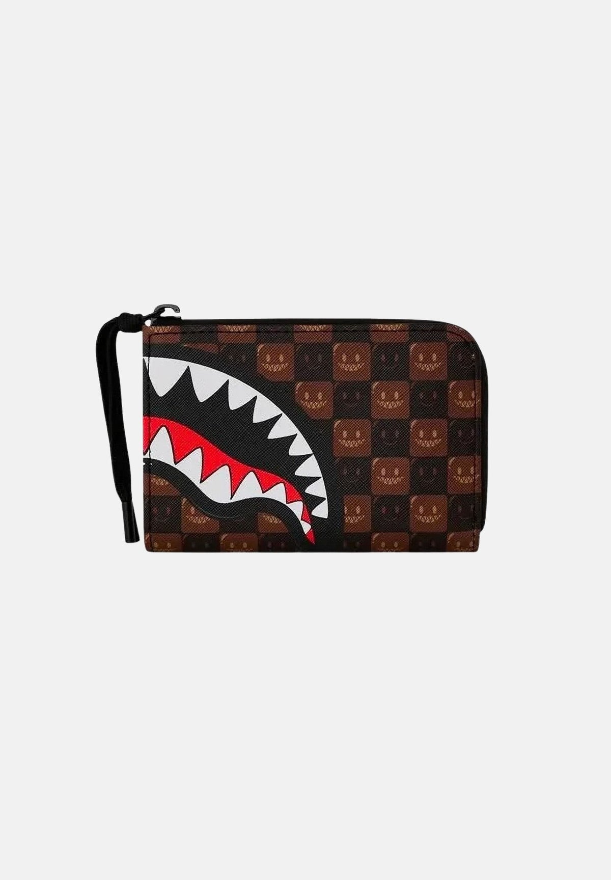 SPRAYGROUND Portafoglio SHARK MOUTH check marrone per uomo, donna e bambino con logo iconico 910W9302NSZ . SPRAYGROUND