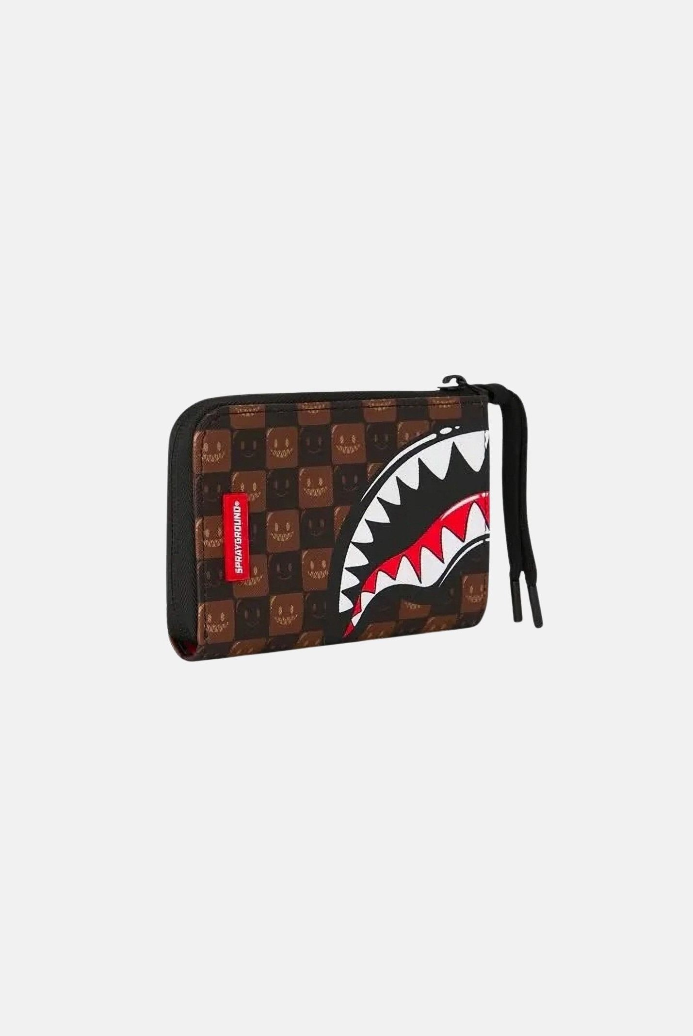 SPRAYGROUND Portafoglio SHARK MOUTH check marrone per uomo, donna e bambino con logo iconico 910W9302NSZ . SPRAYGROUND