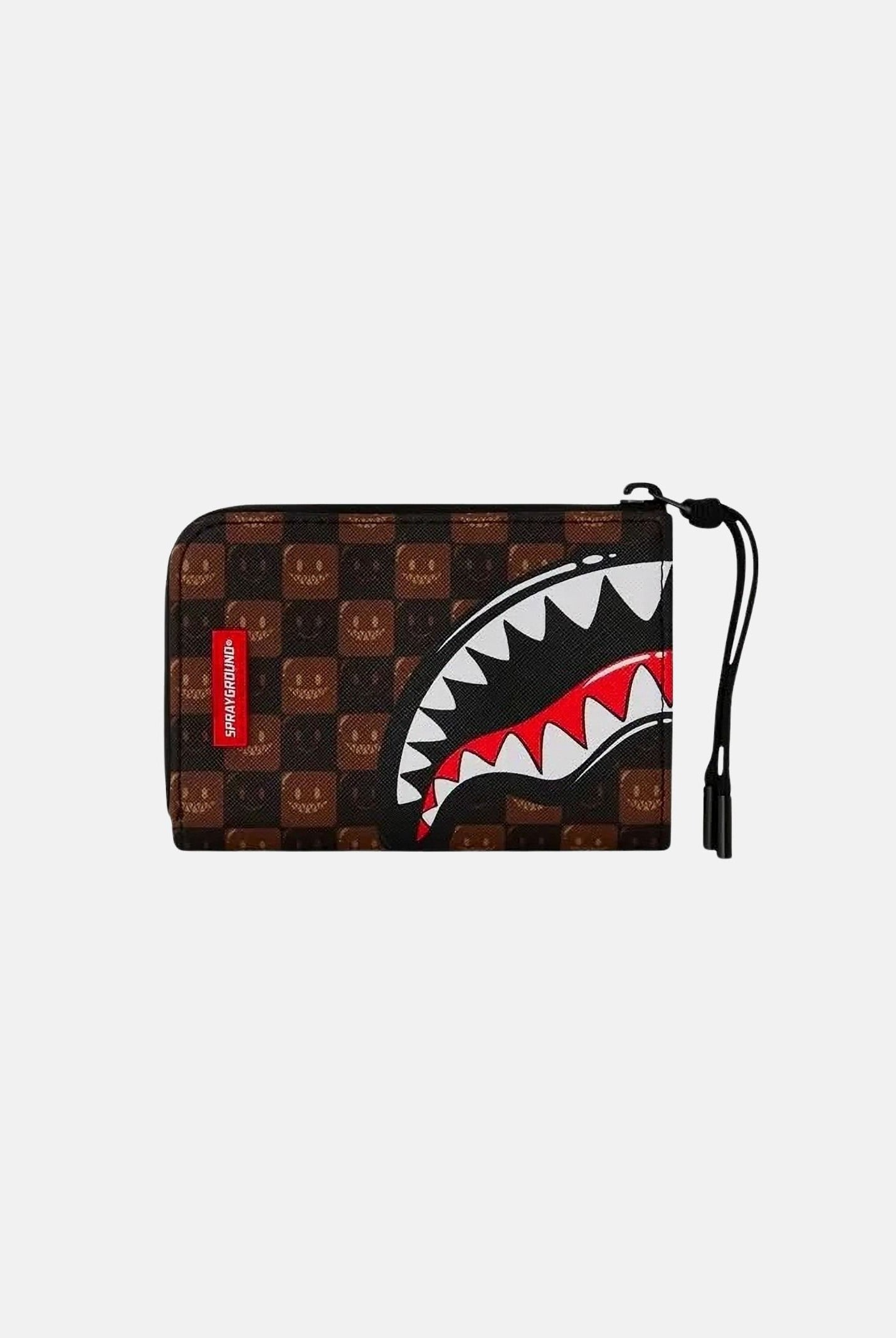 SPRAYGROUND Portafoglio SHARK MOUTH check marrone per uomo, donna e bambino con logo iconico 910W9302NSZ . SPRAYGROUND