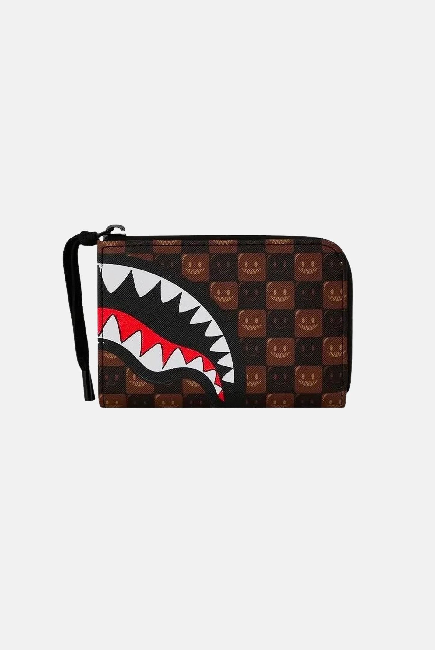 SPRAYGROUND Portafoglio SHARK MOUTH check marrone per uomo, donna e bambino con logo iconico 910W9302NSZ . SPRAYGROUND