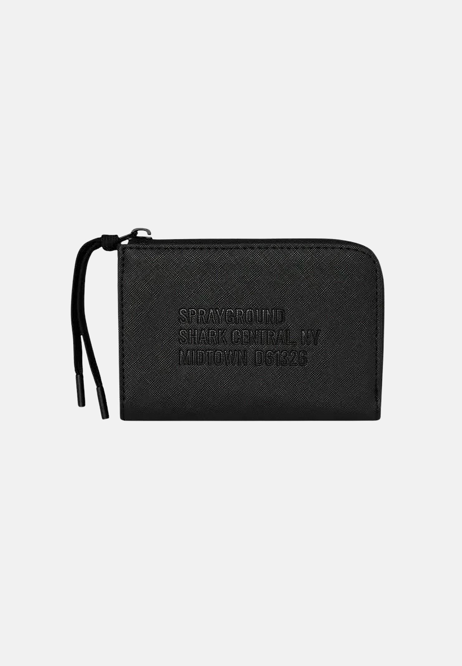SPRAYGROUND Portafoglio SHARK MOUTH nero per uomo, donna e bambino con zip e motivo Shark Mouth tono su tono. 910W9328NSZ . SPRAYGROUND