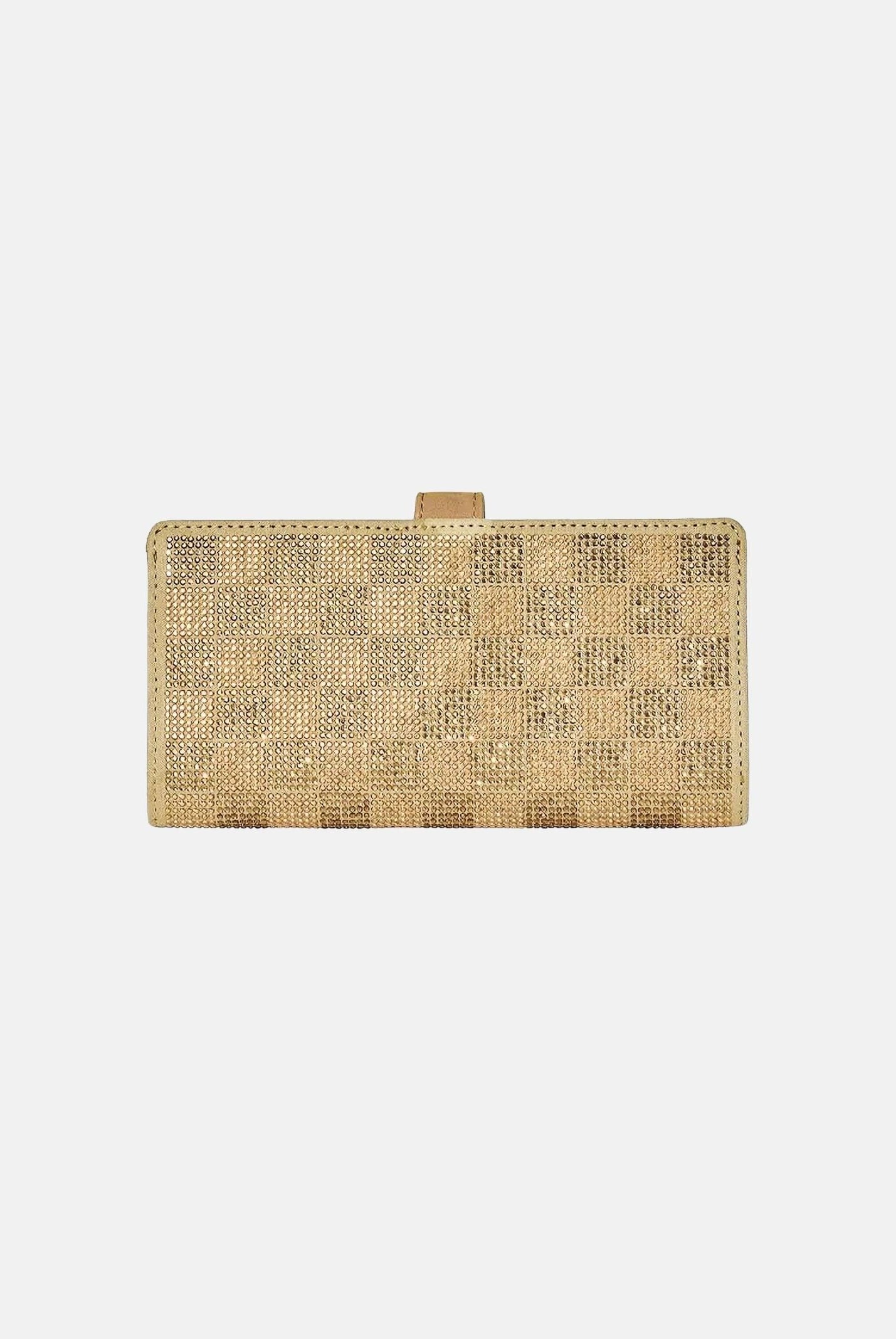 SPRAYGROUND Portafoglio TONE GOLD TRINITY marrone-oro per uomo, donna e bambino con applicazioni strass 910W9480NSZ . SPRAYGROUND