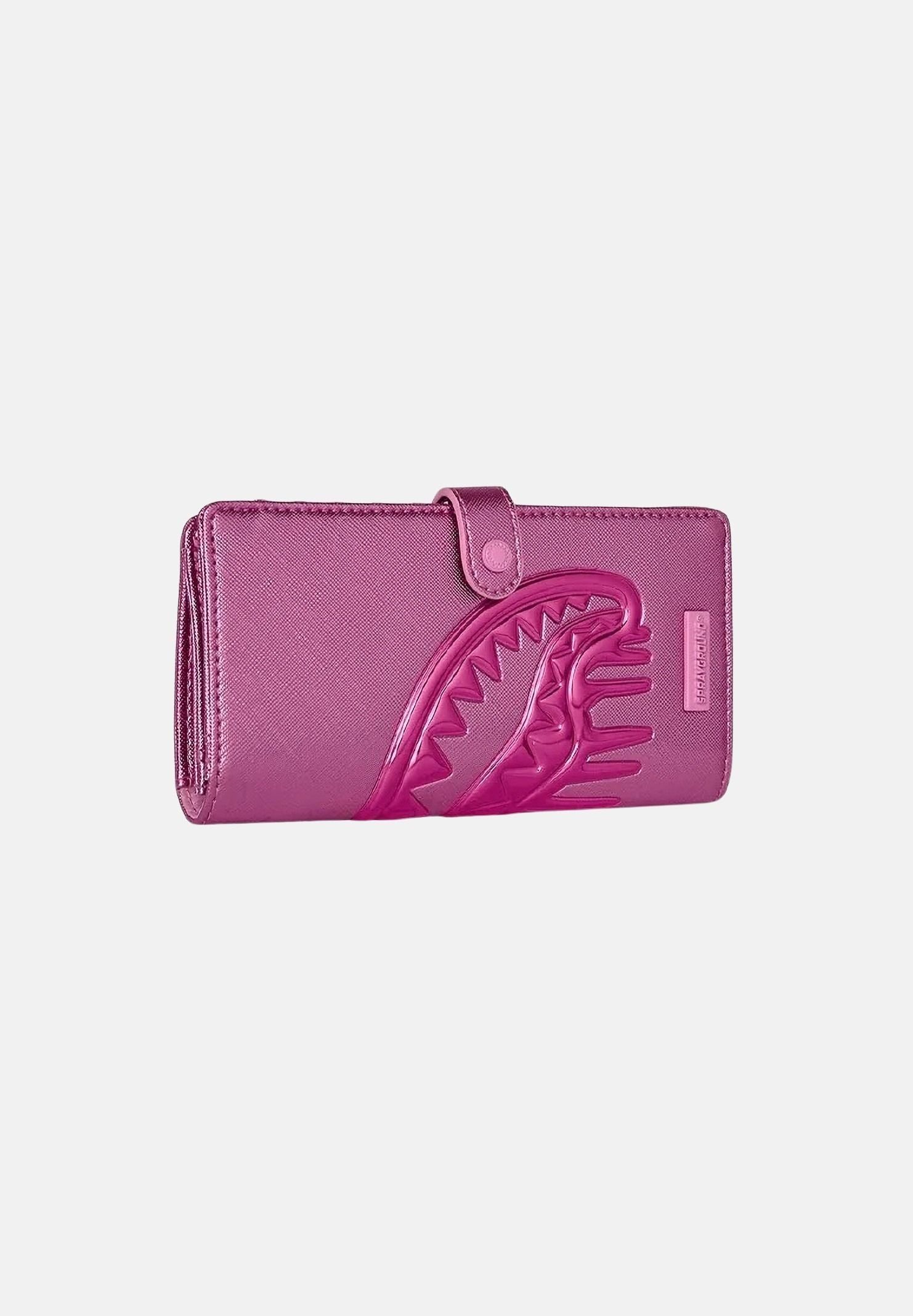 SPRAYGROUND Portafoglio SHARK EMBOSSED fucsia per uomo, donna e bambino con iconico motivo Shark in rilievo. 910W9524NSZ . SPRAYGROUND