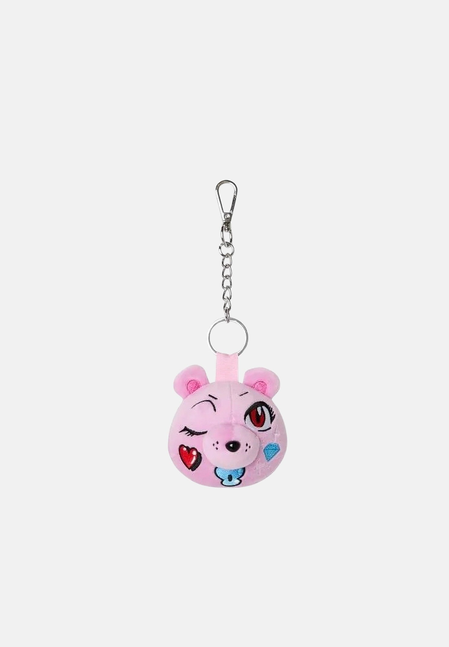 SPRAYGROUND Portachiavi BEAR HEAD rosa per uomo, donna e bambino con charm testa di orsetto e dettagli ricamati. 910Z718NSZ . SPRAYGROUND