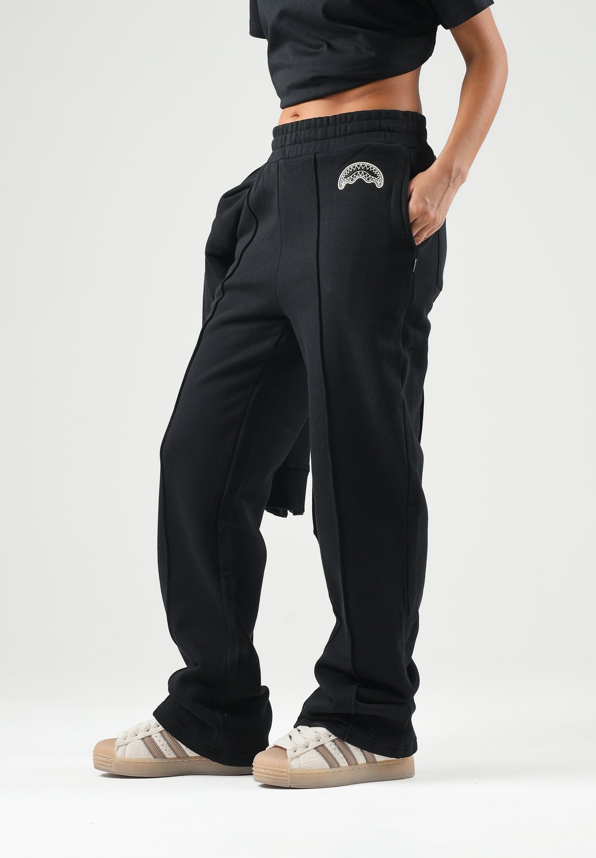 SPRAYGROUND Pantaloni sportivi neri per uomo e donna con mini logo SP966BLK . SPRAYGROUND