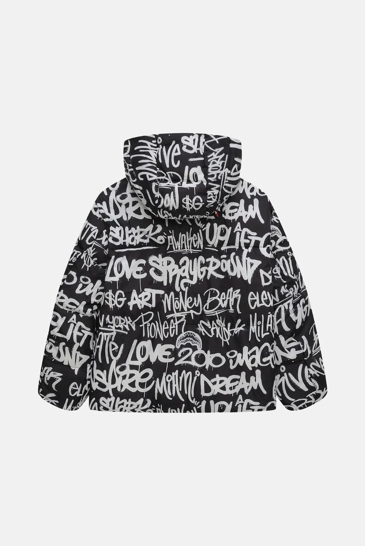 SPRAYGROUND Piumino grigio reversibile per uomo e donna con cappuccio regolabile, chiusura frontale con zip SP942 . SPRAYGROUND