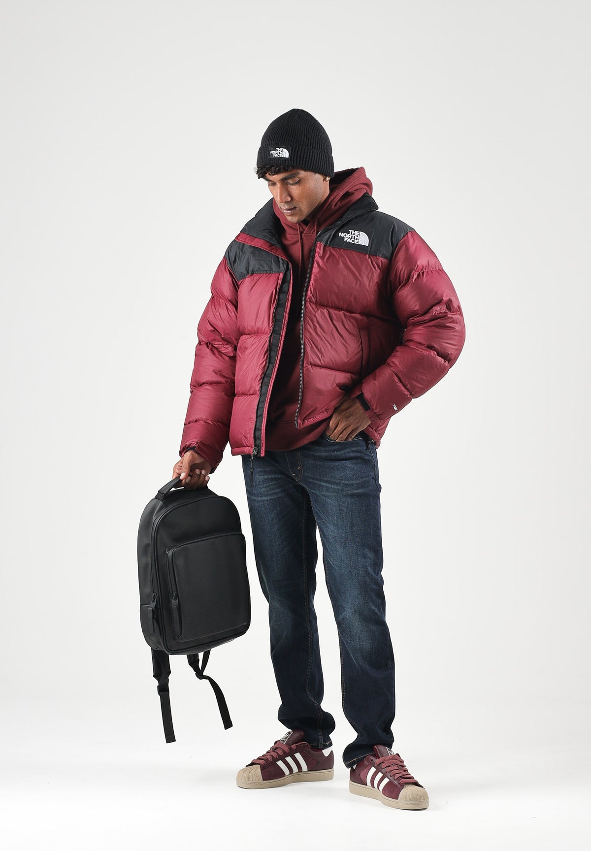 THE NORTH FACE Piumino 1996 RETRO NUPTSE burgundy bordeaux per uomo e donna NF0A3C8DRH11 . THE NORTH FACE