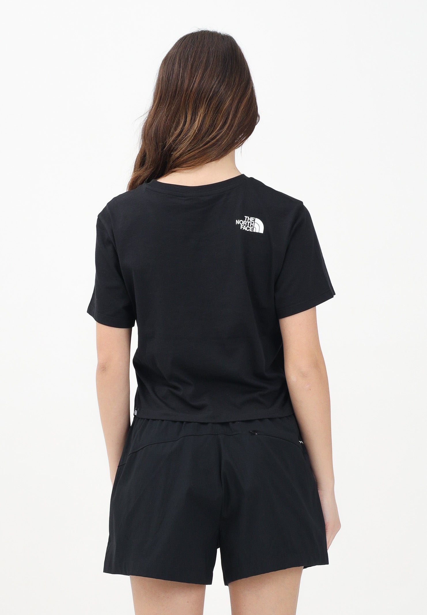THE NORTH FACE T-shirt a manica corta Cropped nera da donna NF0A87U4JK31 . THE NORTH FACE