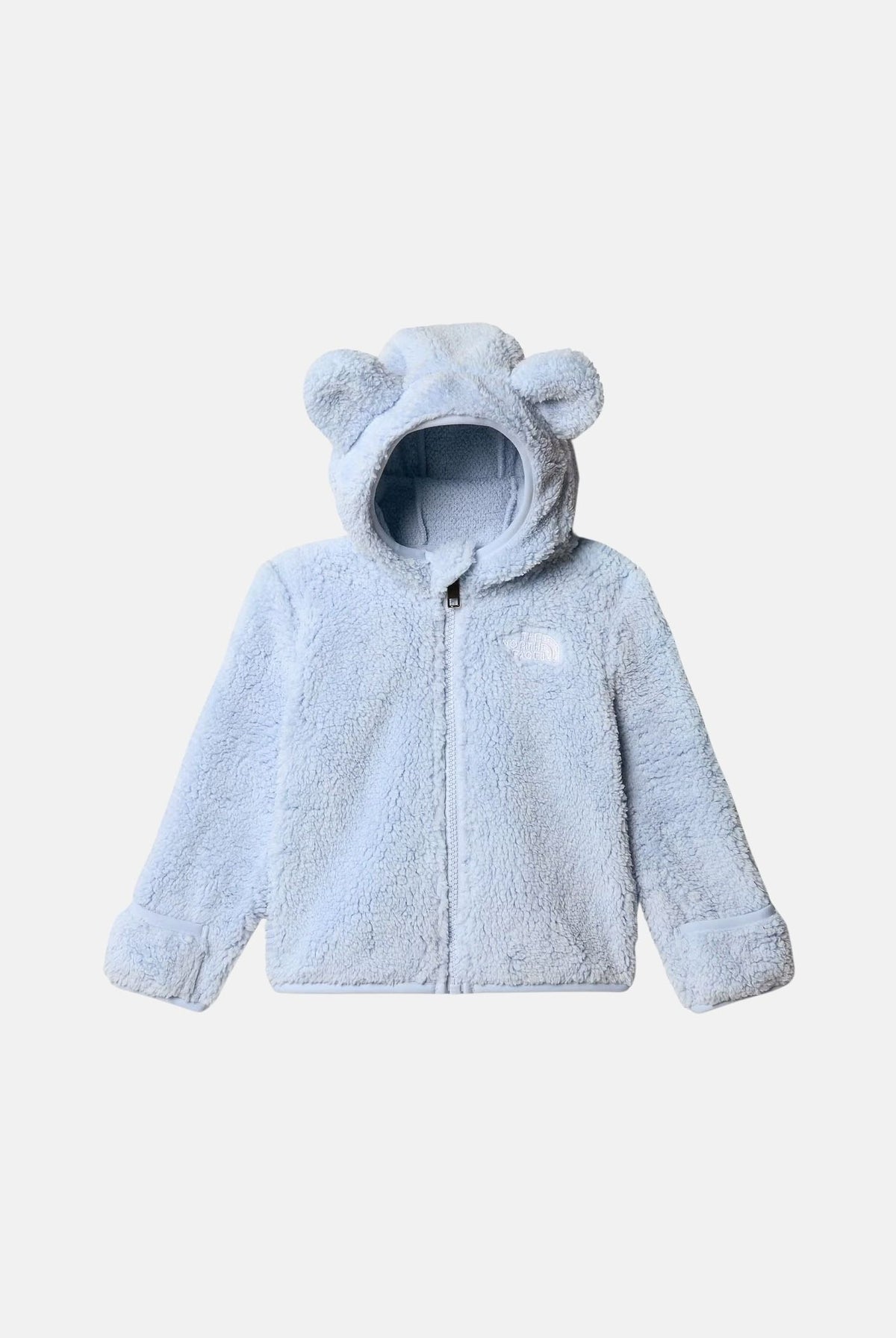 THE NORTH FACE Felpa con cappuccio Campshire azzurra per neonato con orecchie da orso e muffole ripiegabili. NF0A88VWBPO1 . THE NORTH FACE