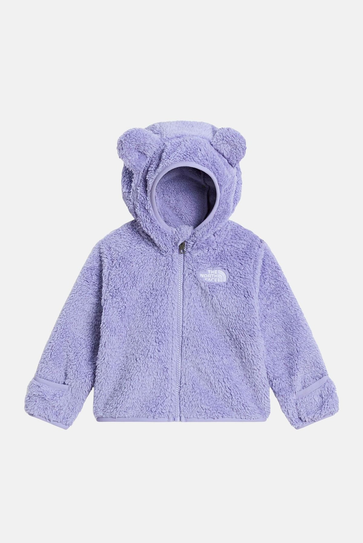 THE NORTH FACE Felpa con cappuccio Campshire lilla per neonato con orecchie da orso e muffole ripiegabili. NF0A88VWNO51 . THE NORTH FACE