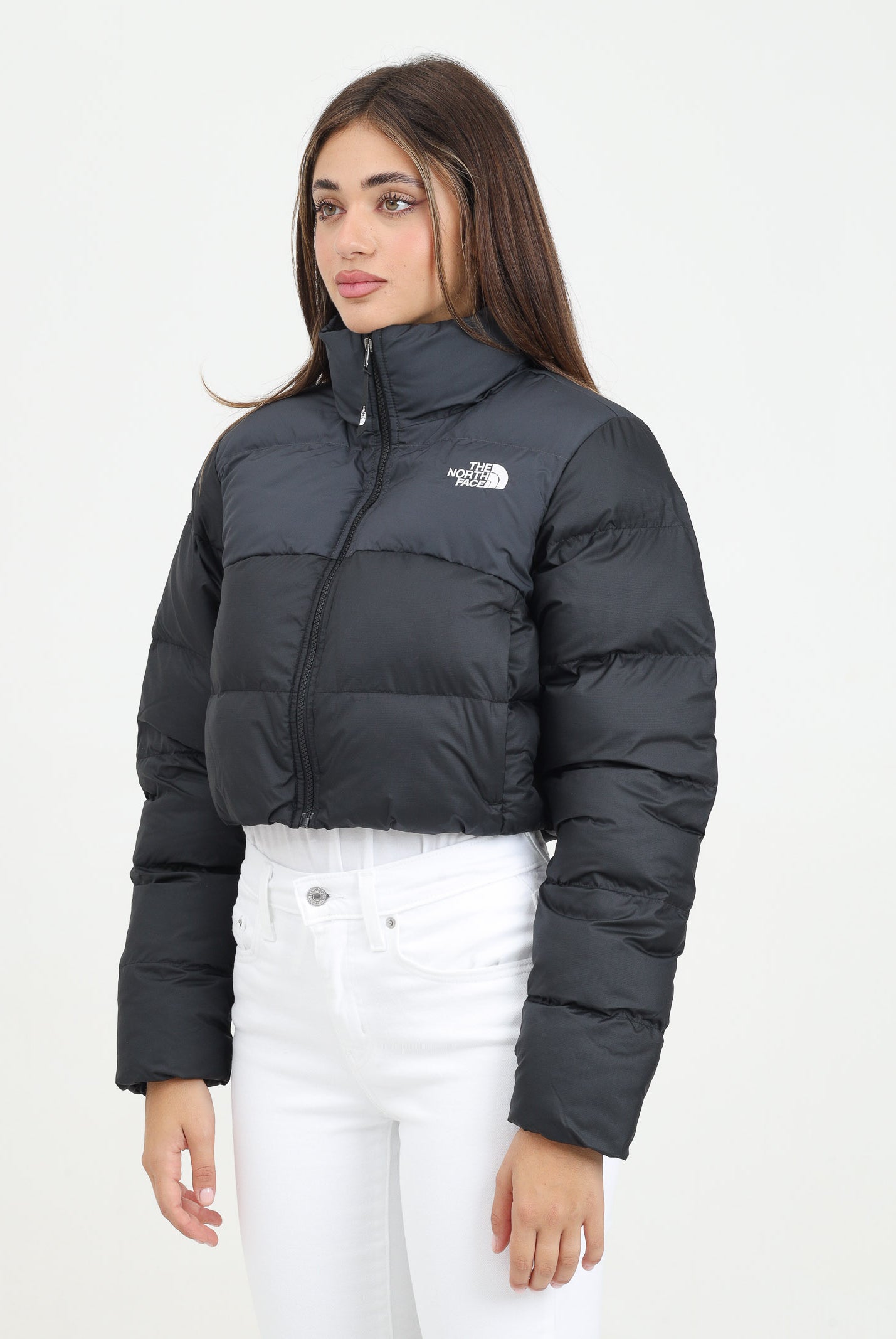 THE NORTH FACE Piumino Cropped Saikuru nero da donna NF0A89JCKT01 . THE NORTH FACE
