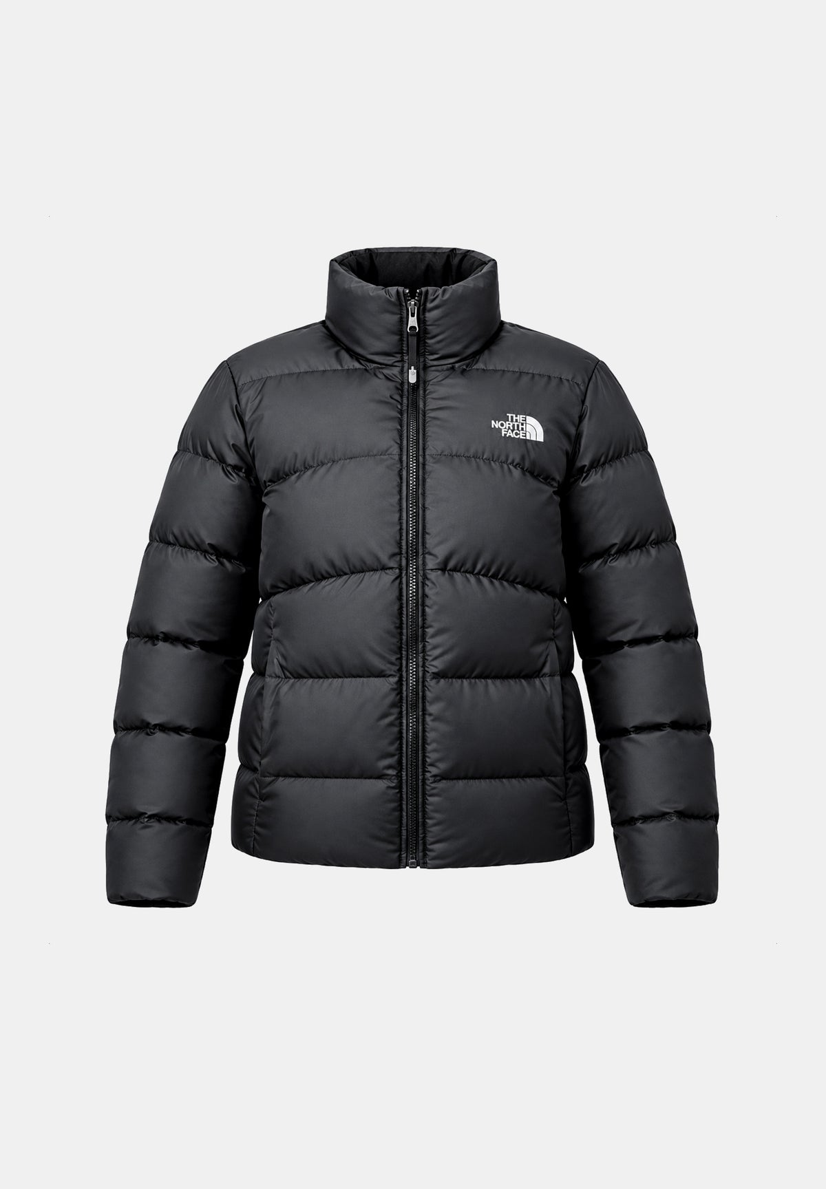 THE NORTH FACE giubbotto piumino SAIKURU TNF Black/Asphalt Grey nero e grigio asfalto da donna, in tessuto tecnico di poliestere idrorepellente con imbottitura sintetica Ecofluff HL, collo alto oversize, chiusura full zip, tasche laterali con zip e t NF0A89JDKT01 . THE NORTH FACE