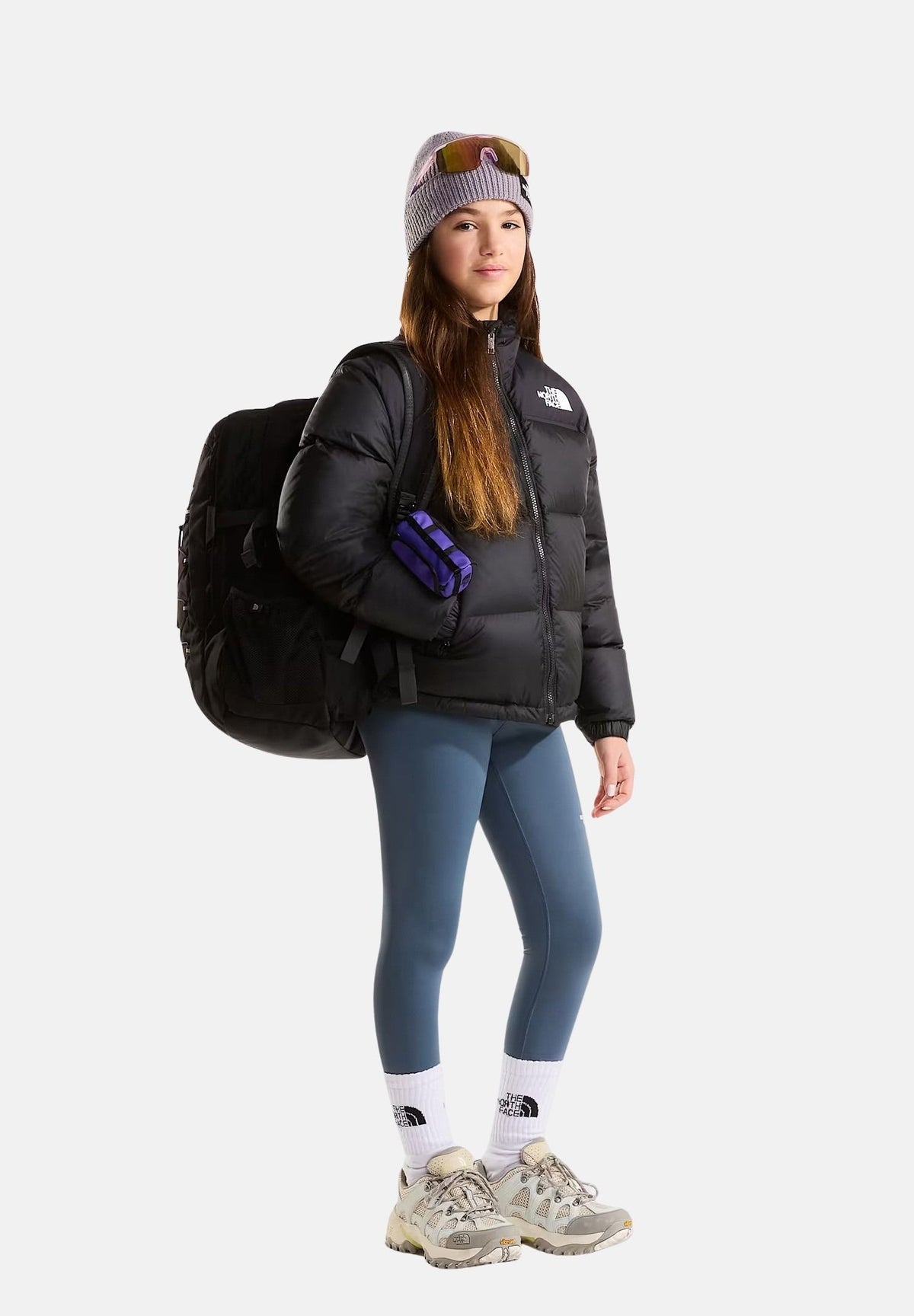 THE NORTH FACE Piumino NUPTSE nero per bambino e bambina con imbottitura in piuma d'oca e collo alto protettivo. NF0A8A4CGOG1 . THE NORTH FACE