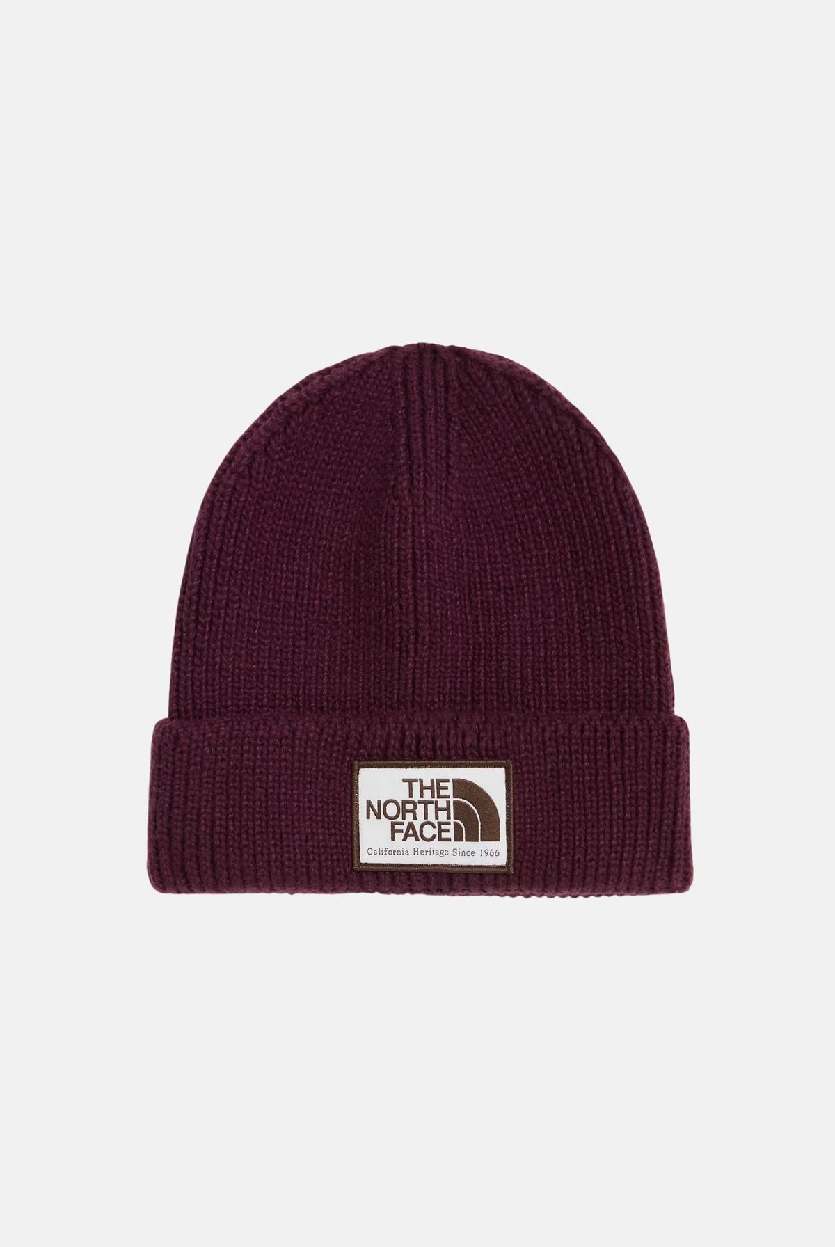THE NORTH FACE Berretto TNF LOGO BOX CUFFED BEANIE burgundy bordeaux scuro da donna NF0A8CHE10J1 . THE NORTH FACE