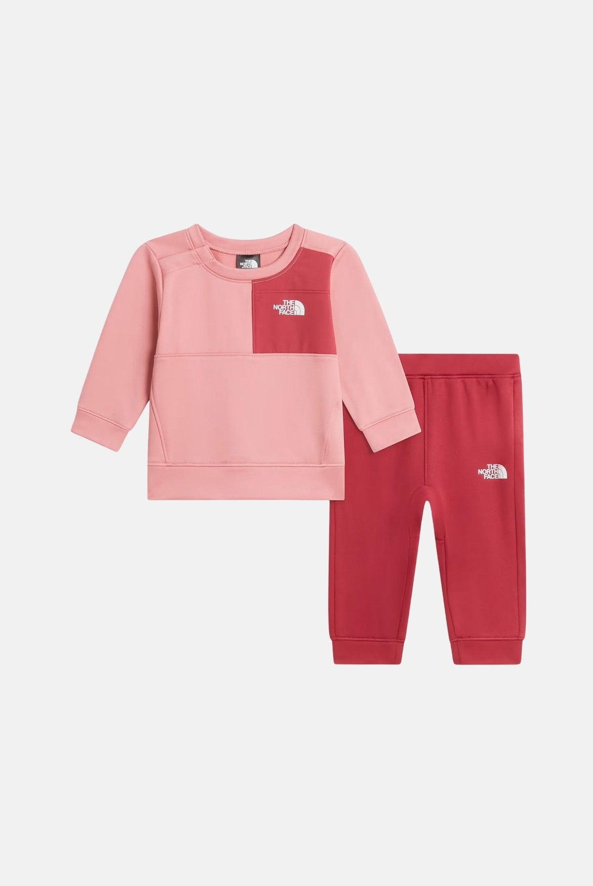 THE NORTH FACE Tuta SIMPLE DOME rosa da neonato con felpa girocollo e pantalone coordinato NF0A8CV1S9B1 . THE NORTH FACE