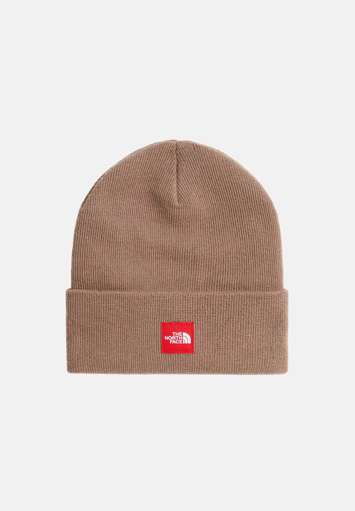 THE NORTH FACE Berretto di lana TNF RED BOX BEANIE marrone tortora per uomo e donna NF0A8EG82H91 . THE NORTH FACE